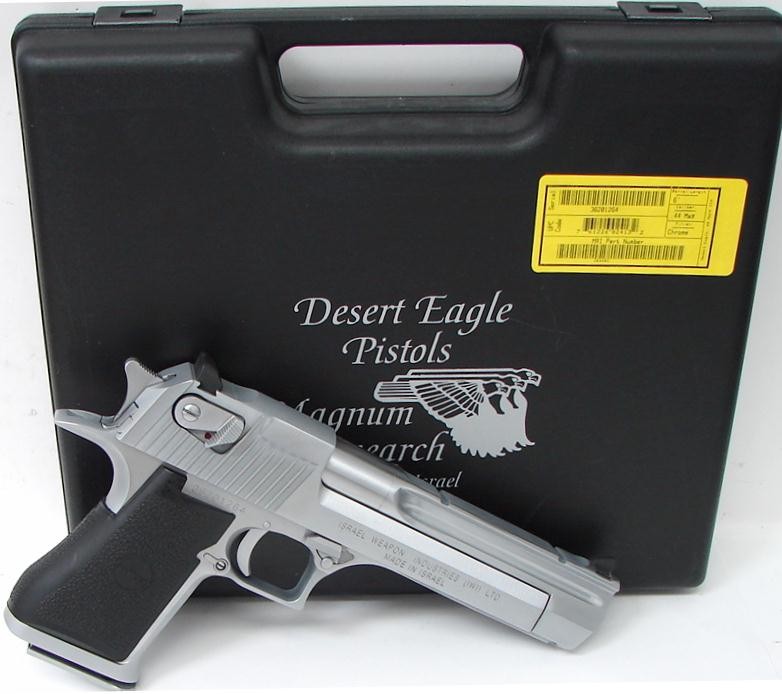 Pistolet Desert Eagle chromé miniature de décoration avec boîte - Arme  factice