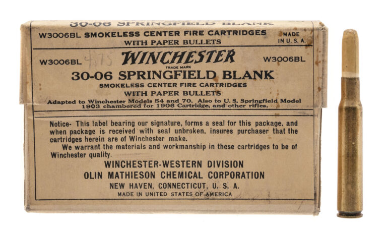 Complete Box of Winchester .30-06 Blanks with Paper Bullets