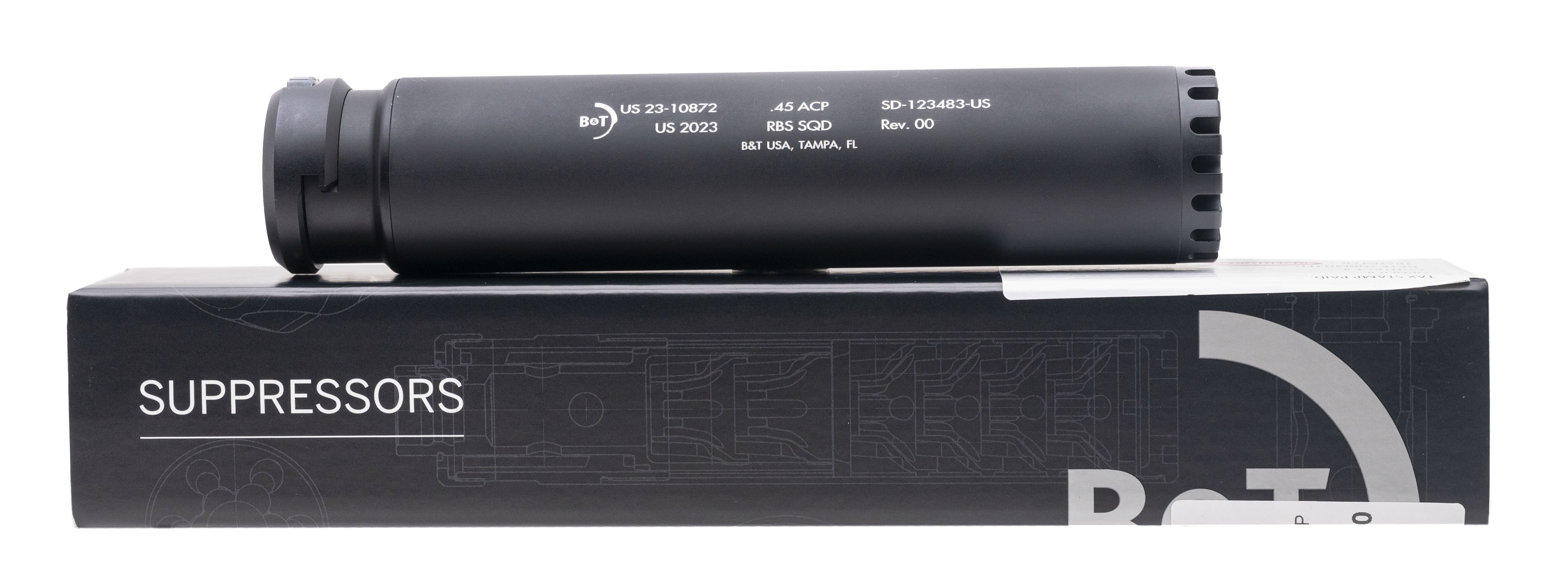 (SN: US23-10872) B&T .45 ACP SQD RBS SMG .45 ACP Suppressor (NGZ4776) New