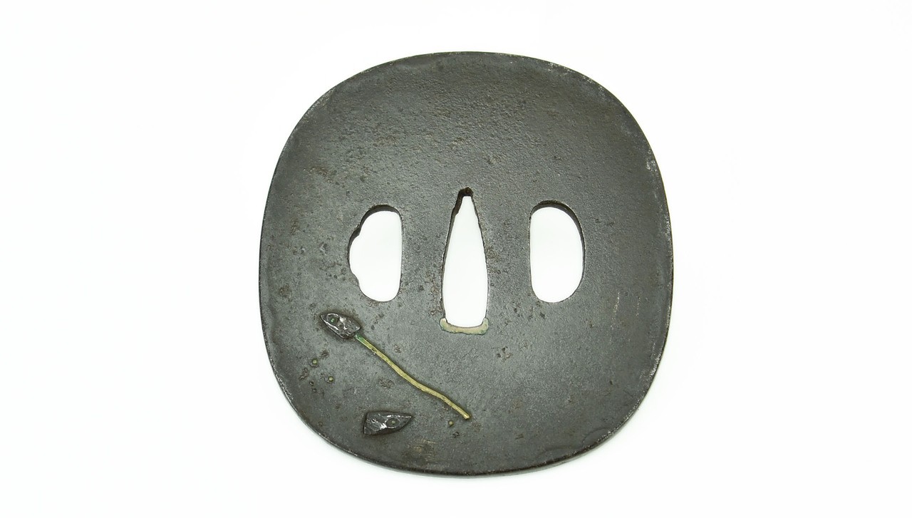 Iron Tsuba with Arrows and Oni (MGJ45)