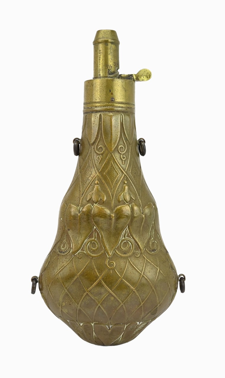 Antique Shotgun Flask with Leaf Pattern Motif (MIS1292)