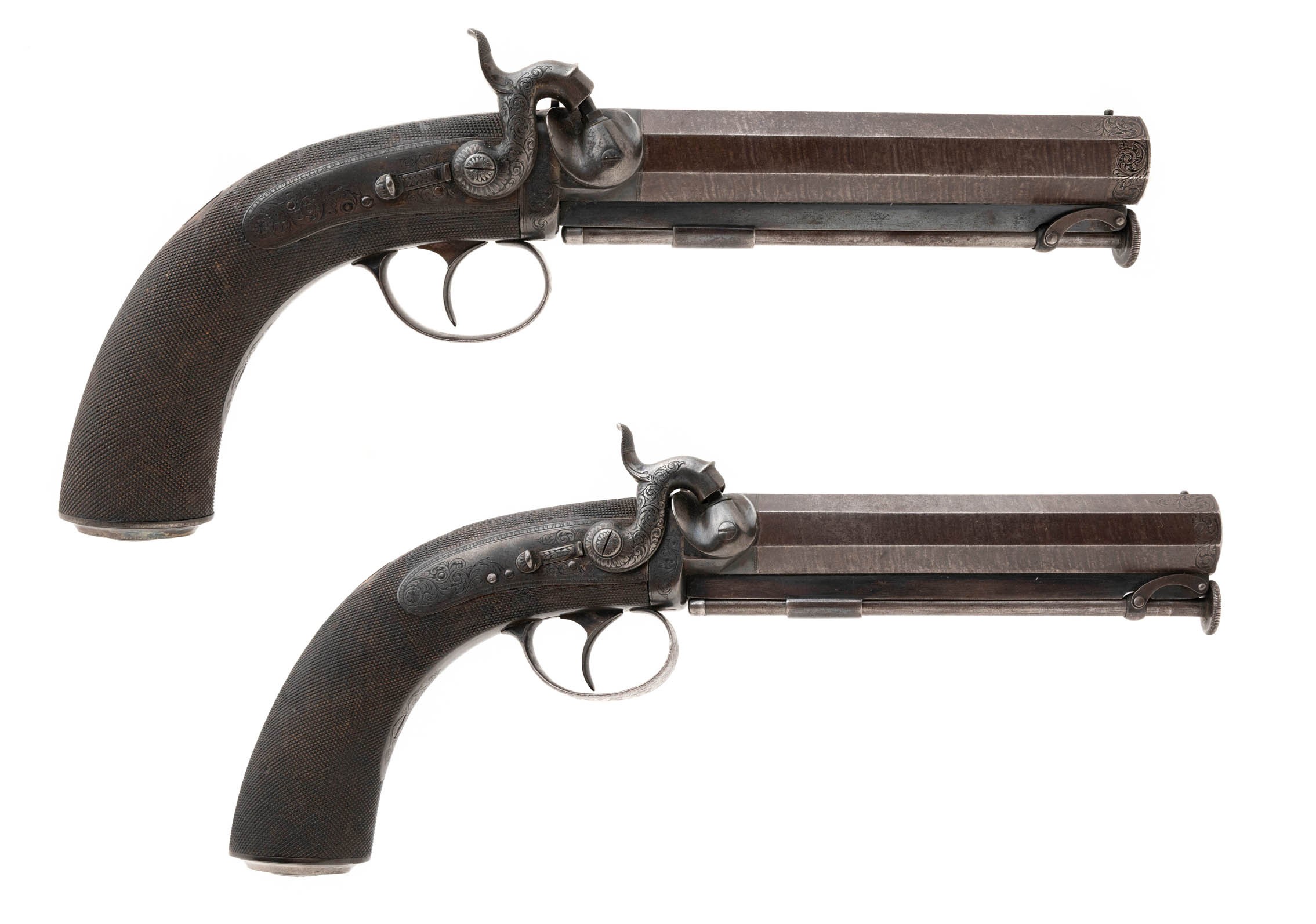 Pair of James Lees Marked Percussion Pistols (AH2575)