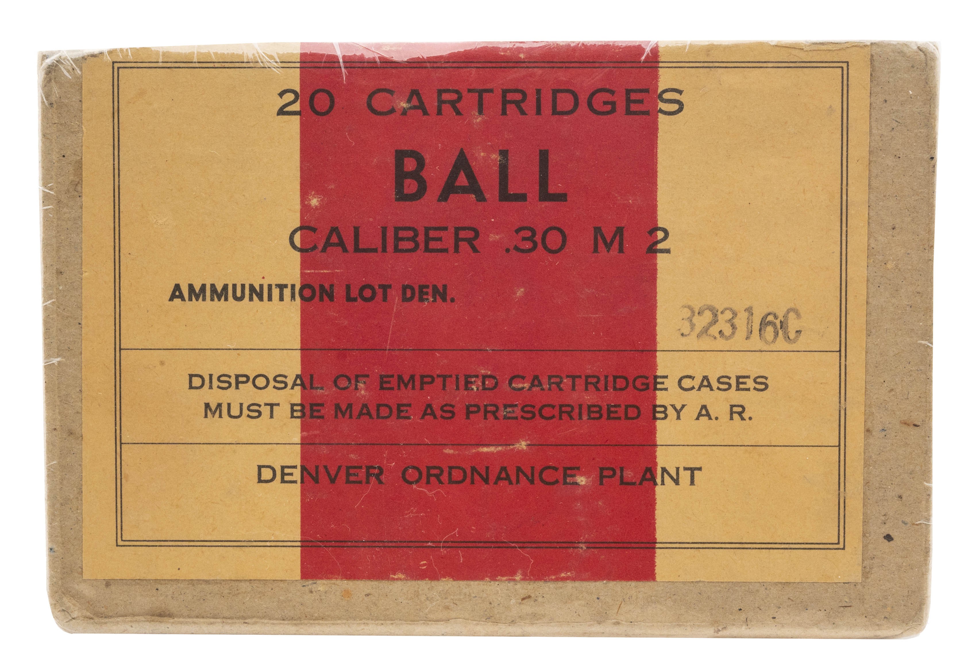 .30 M2 Ball Denver Ordnance lot32316C (AM457)