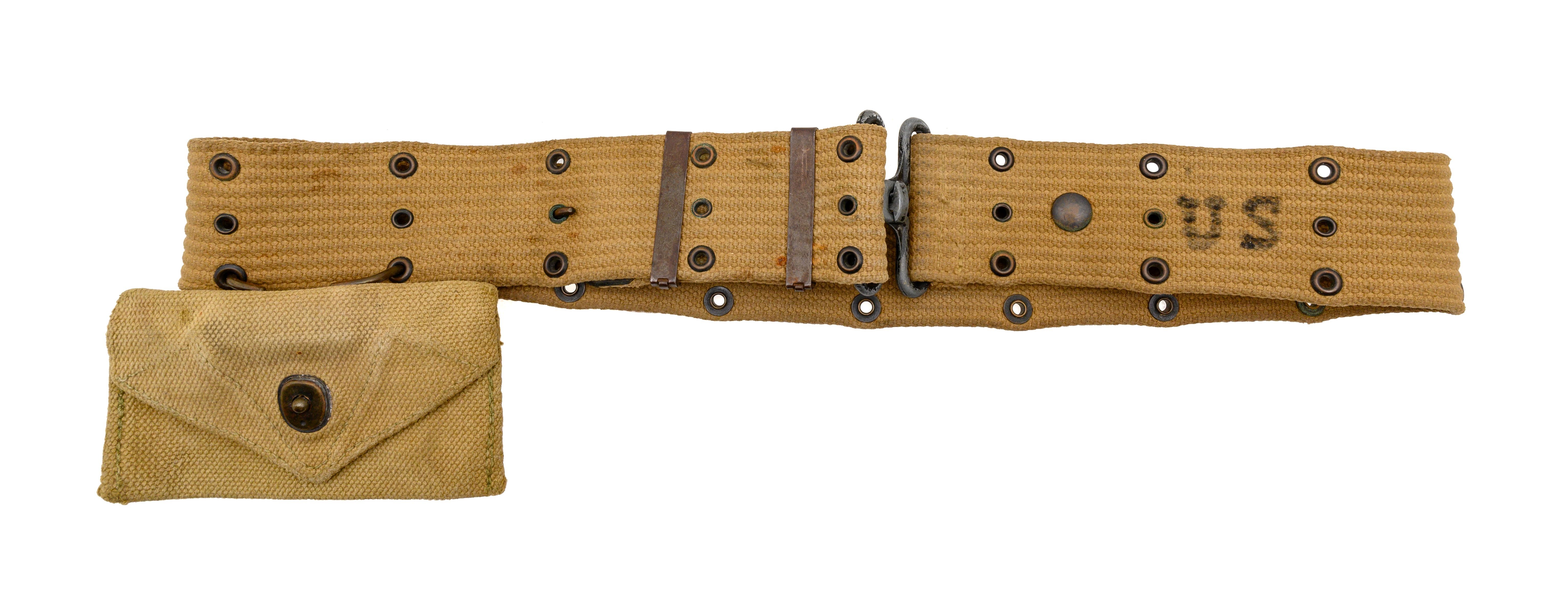 USGI M1936 PISTOL BELT & CARLISLE BANDAGE POUCH (MM3430)