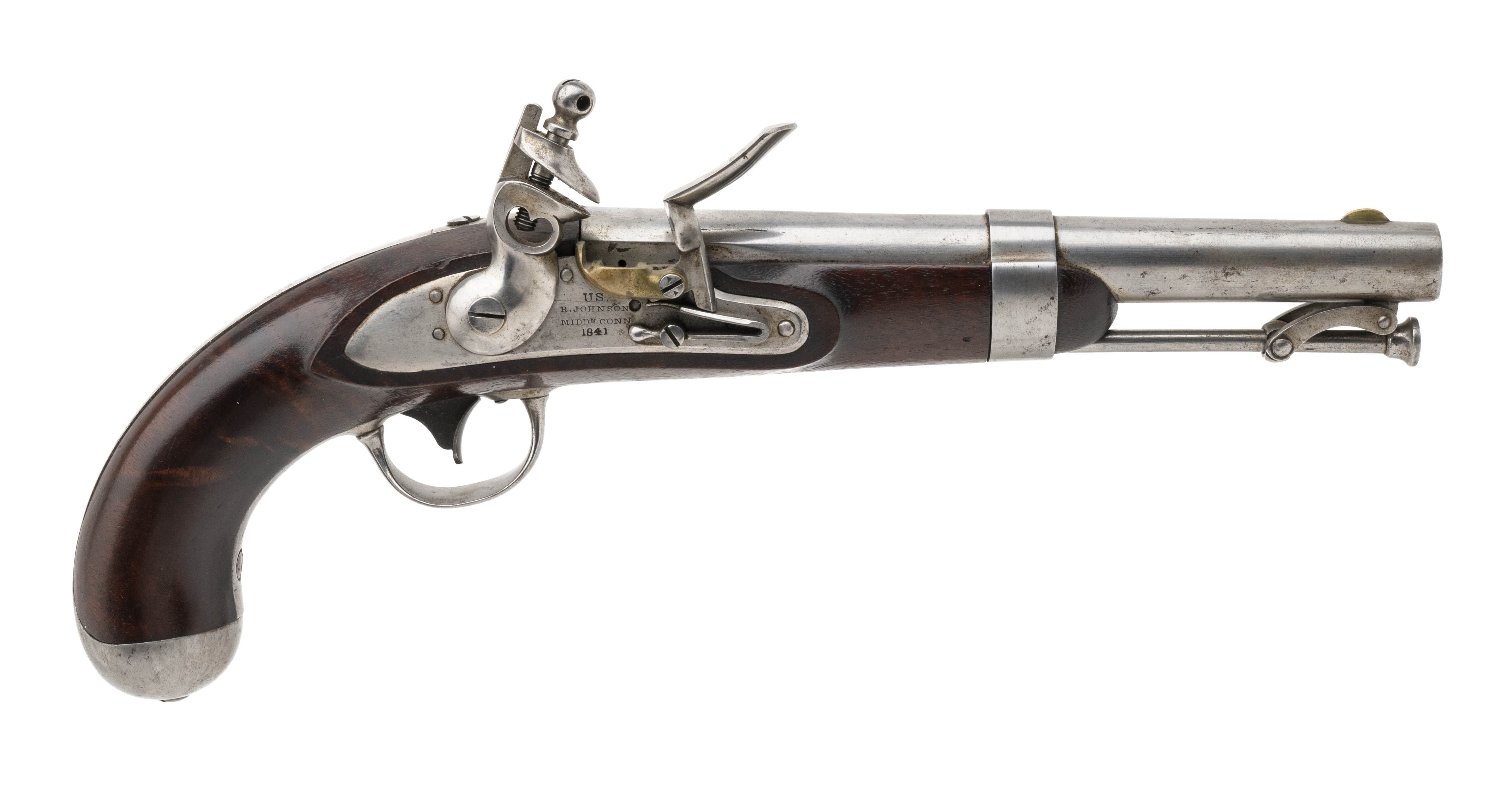 U.S. Model 1836 flintlock pistol by R. Johnson .54 caliber (AH8626)