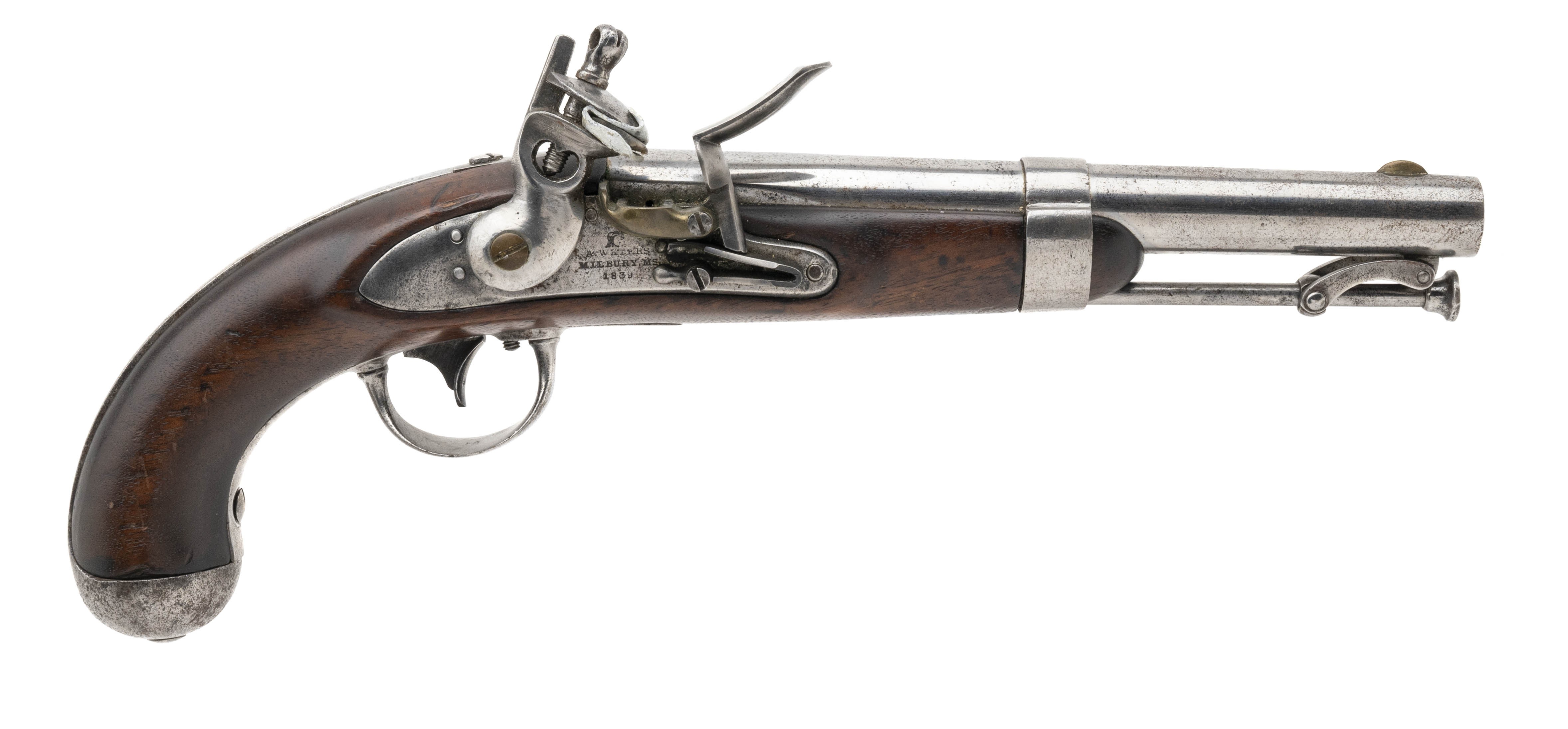 U.S. Model 1836 Flintlock pistol by A. Waters .54 caliber (AH8603)