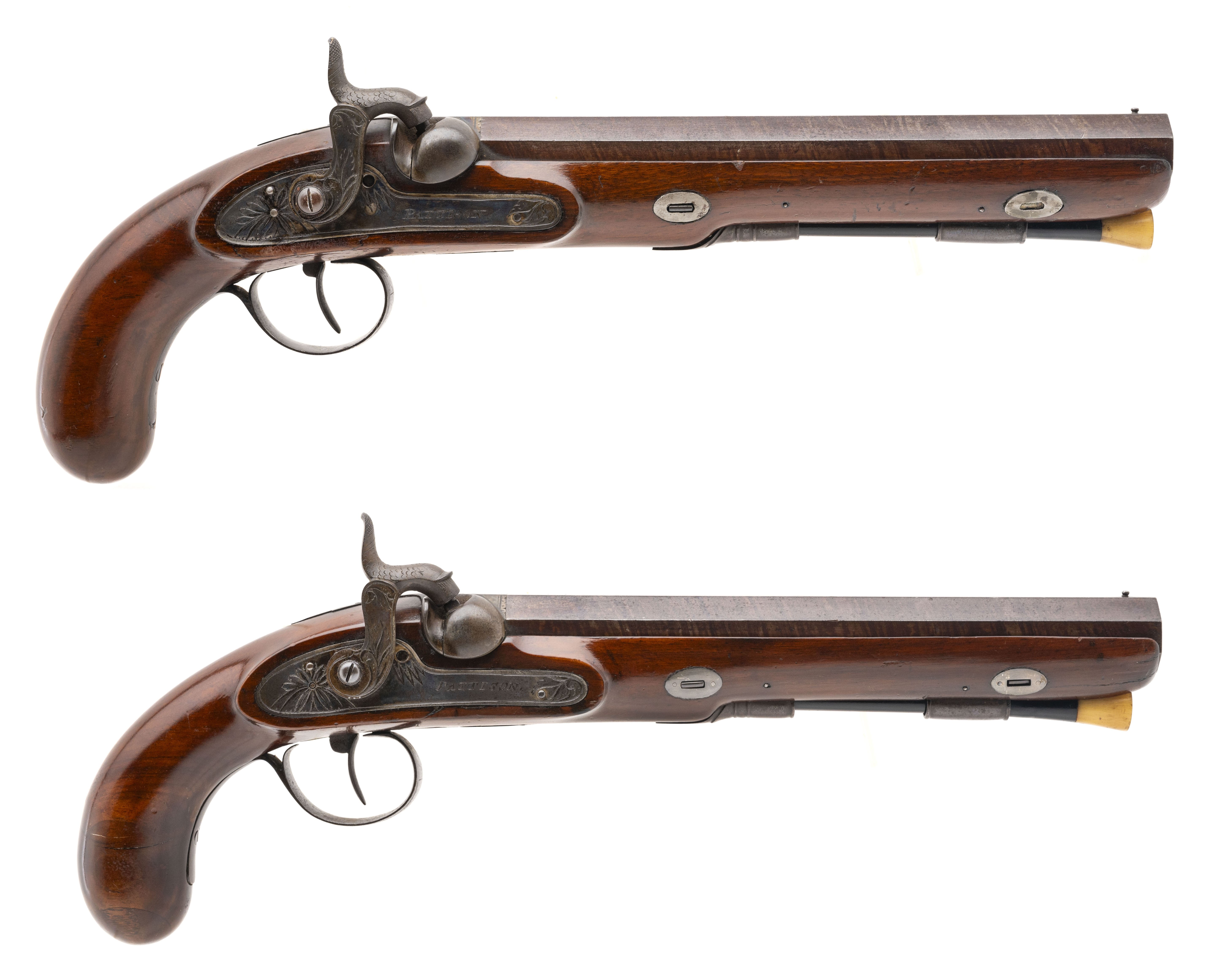 Pair of Pattison percussion pistols .65 caliber (AH8648)