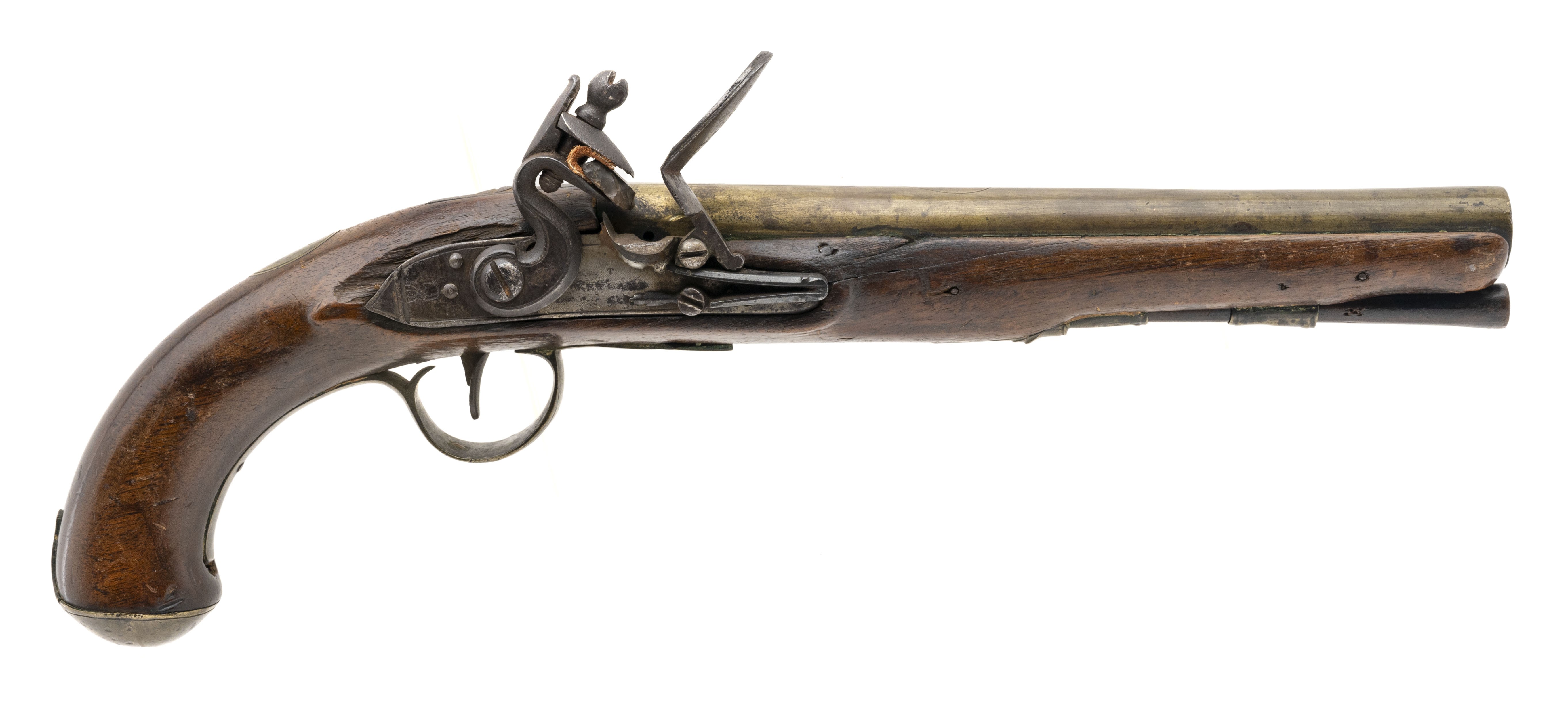 Ketland & Co Brass barrel flintlock pistol .62 caliber (AH8666) Consignment