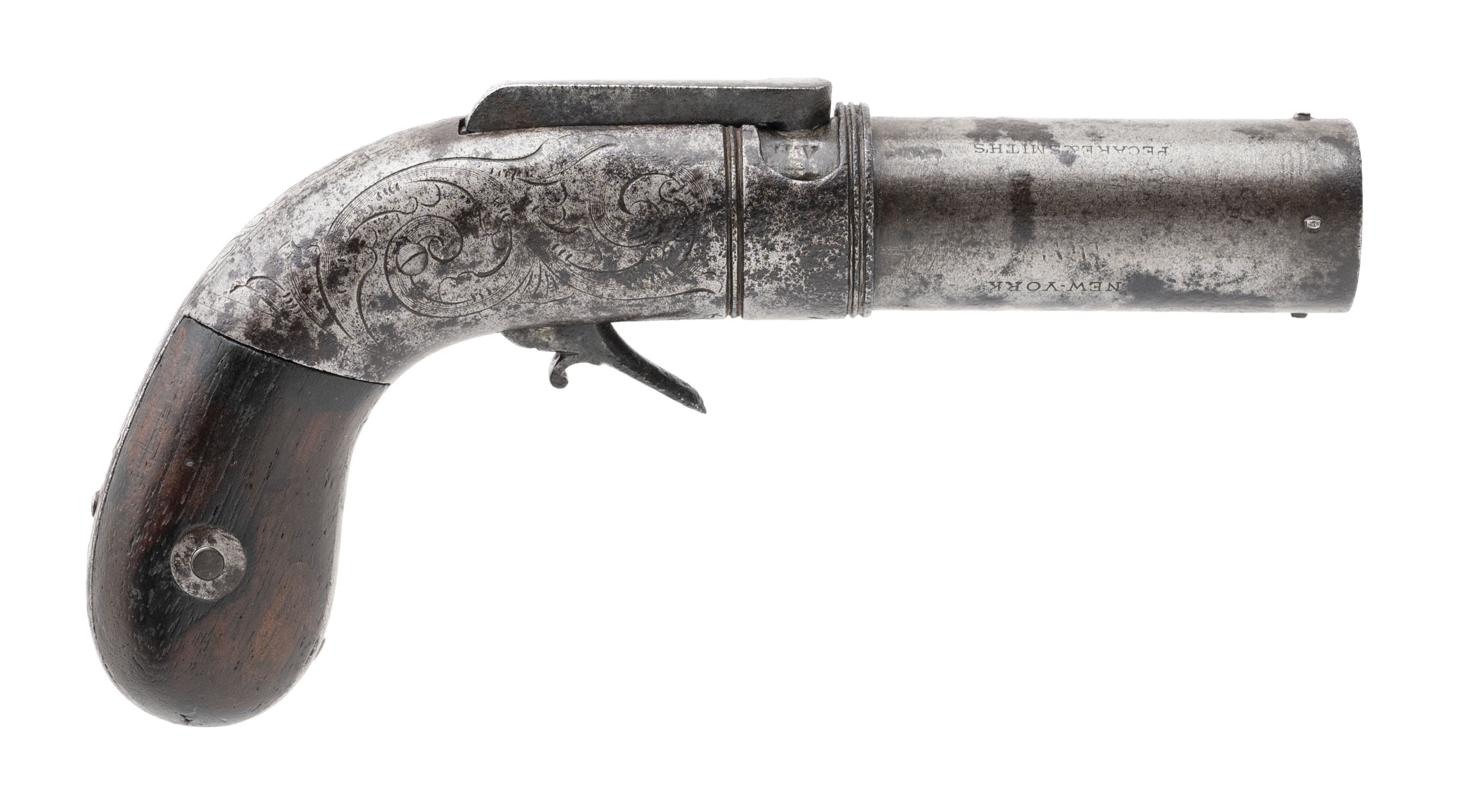 Scarce Pecare & Smith Four Shot Pepperbox (AH8604)