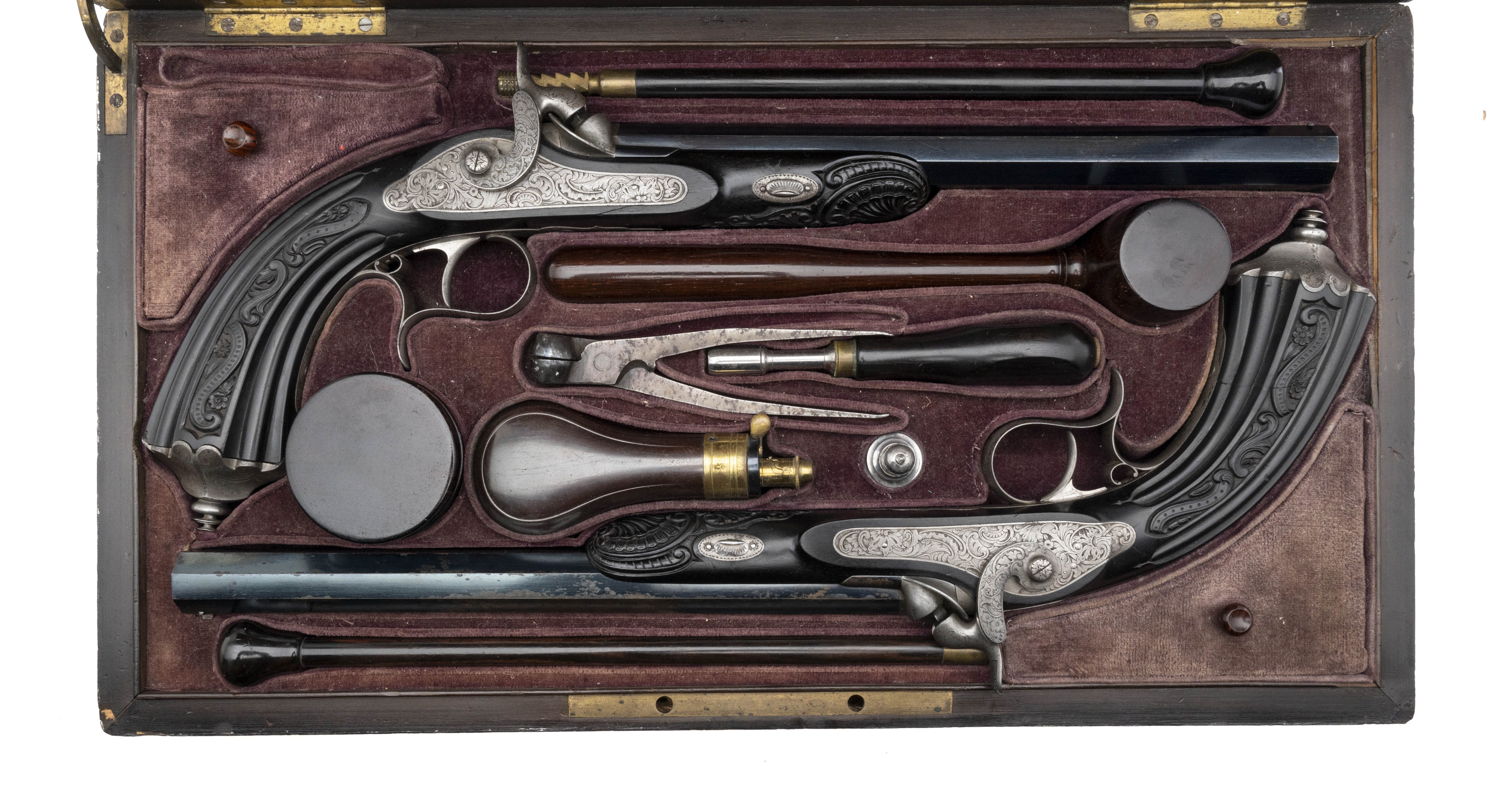 Beautiful Cased Pair of French Percussion Pistols (AH8635)