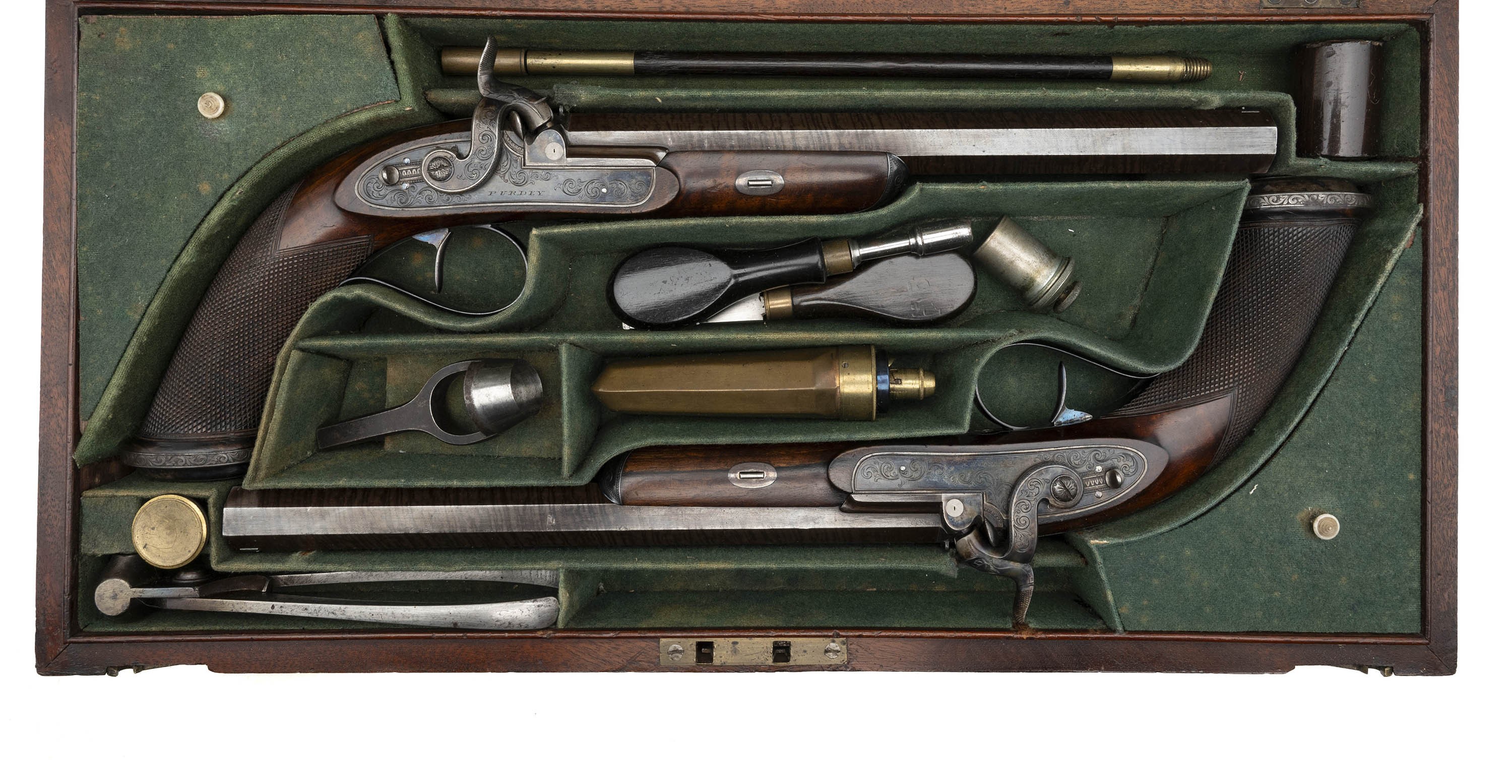 Beautiful Cased Pair of James Purdey Percussion Pistols (AH8475)