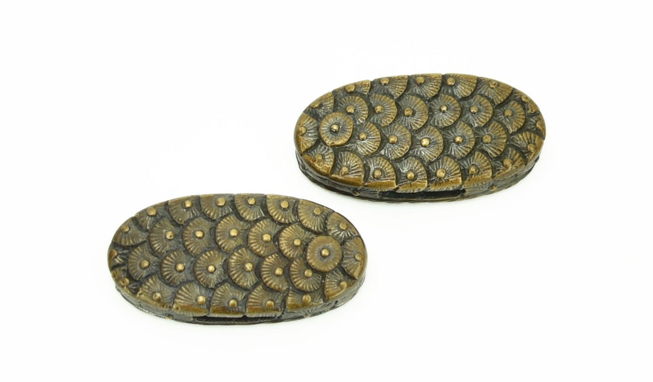 Dai-Sho Fuchi Kashira Flower Motif Copper Colored