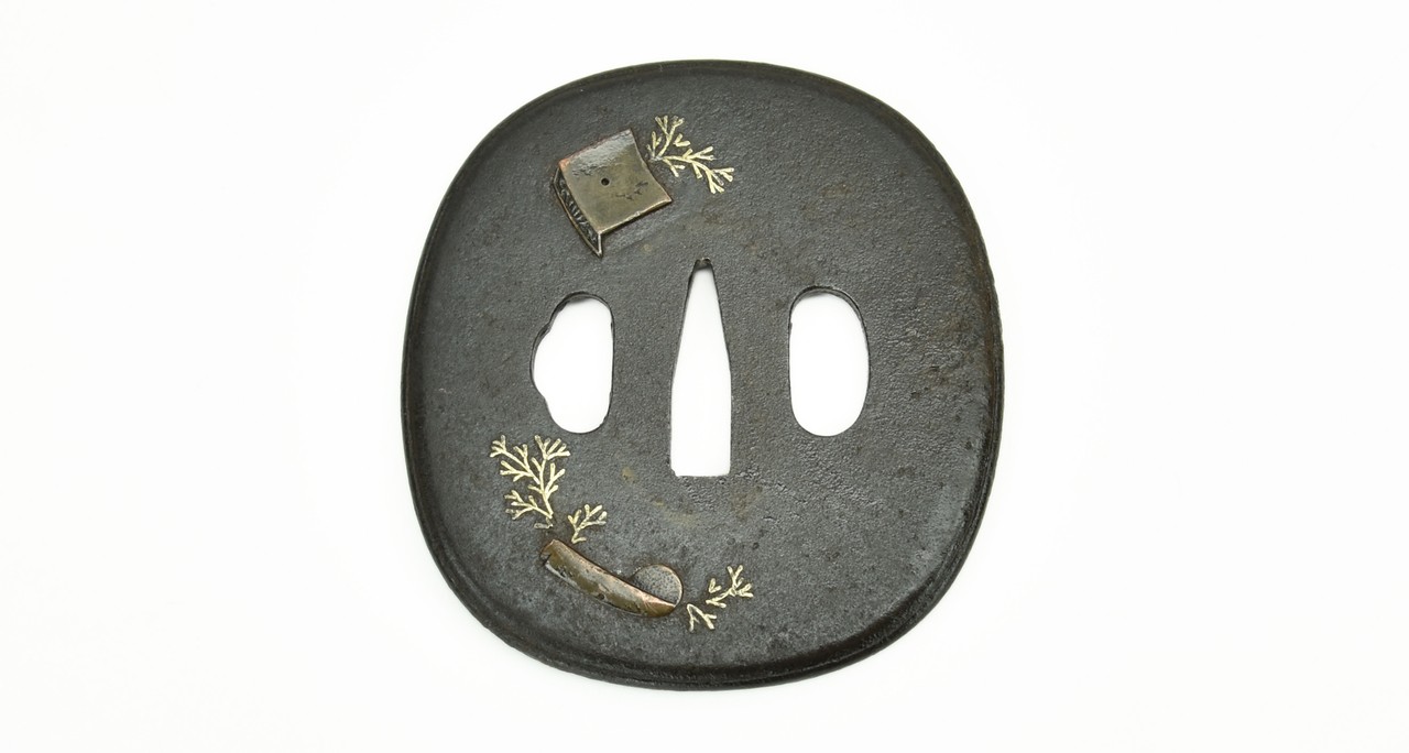 Iron Tsuba Motif of Fierce Horned Oni (MGJ101)