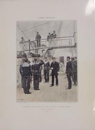 Vice-Amiral, Lieutenant De Vaisseau, Aspirants, Fusiliers Marins Tenue De Service 1885 Reprints  (MM122)