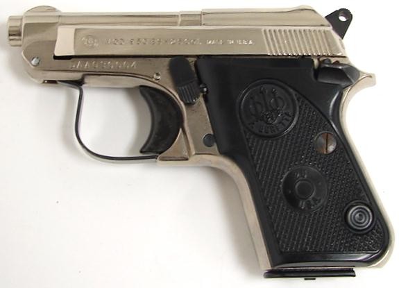 Beretta 950BS .25 ACP caliber pistol. Factory nickel plated pocket pistol  in excellent condition. (pr7853) - Collector's Firearms