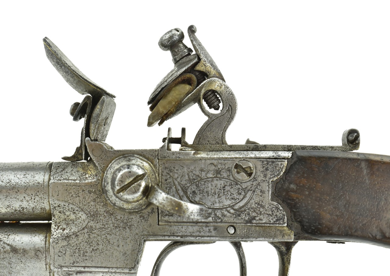 British Double Barrel Over/Under Flintlock for sale.