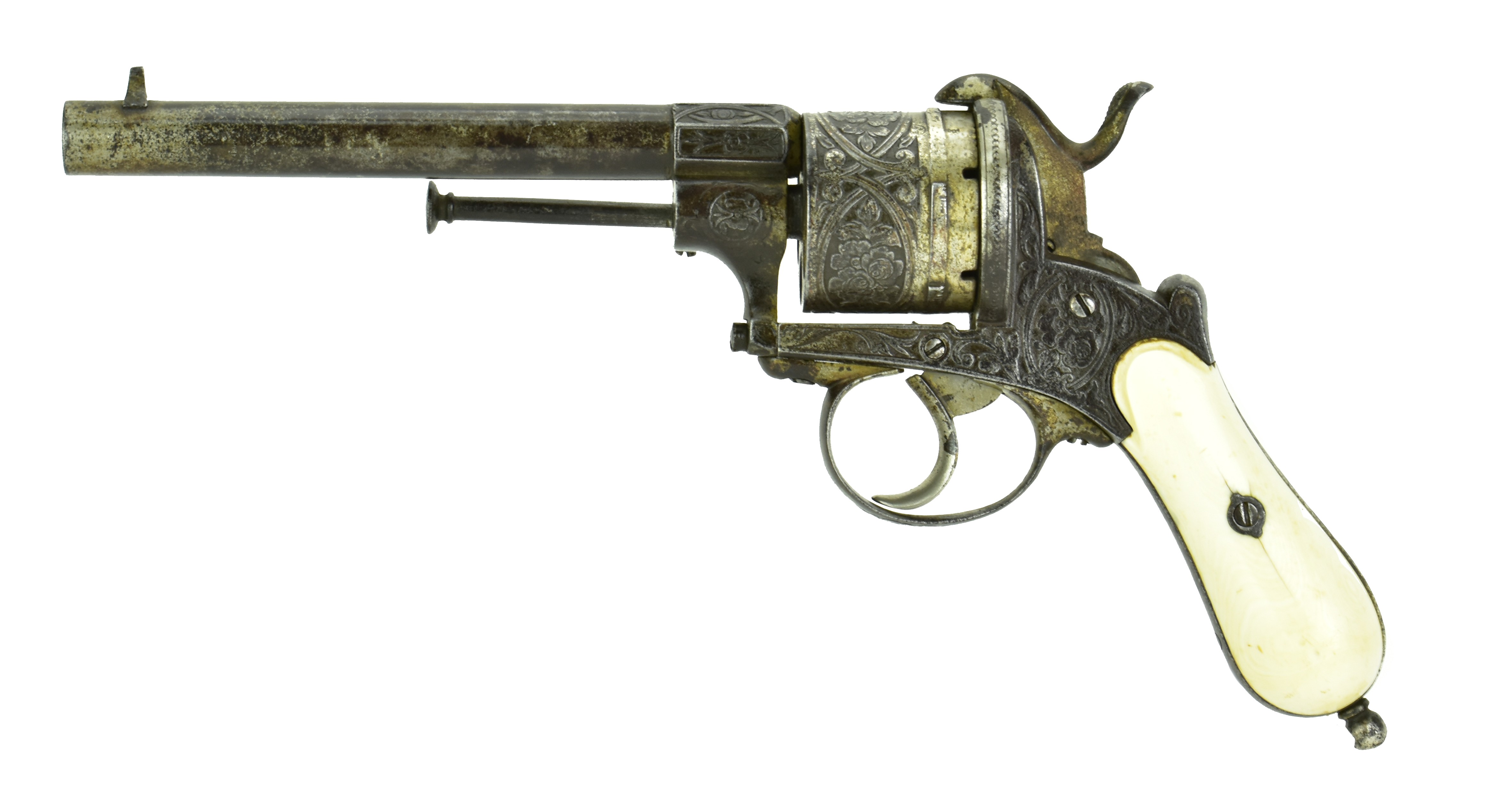 Engraved Belgian Pinfire Revolver (AH5402)