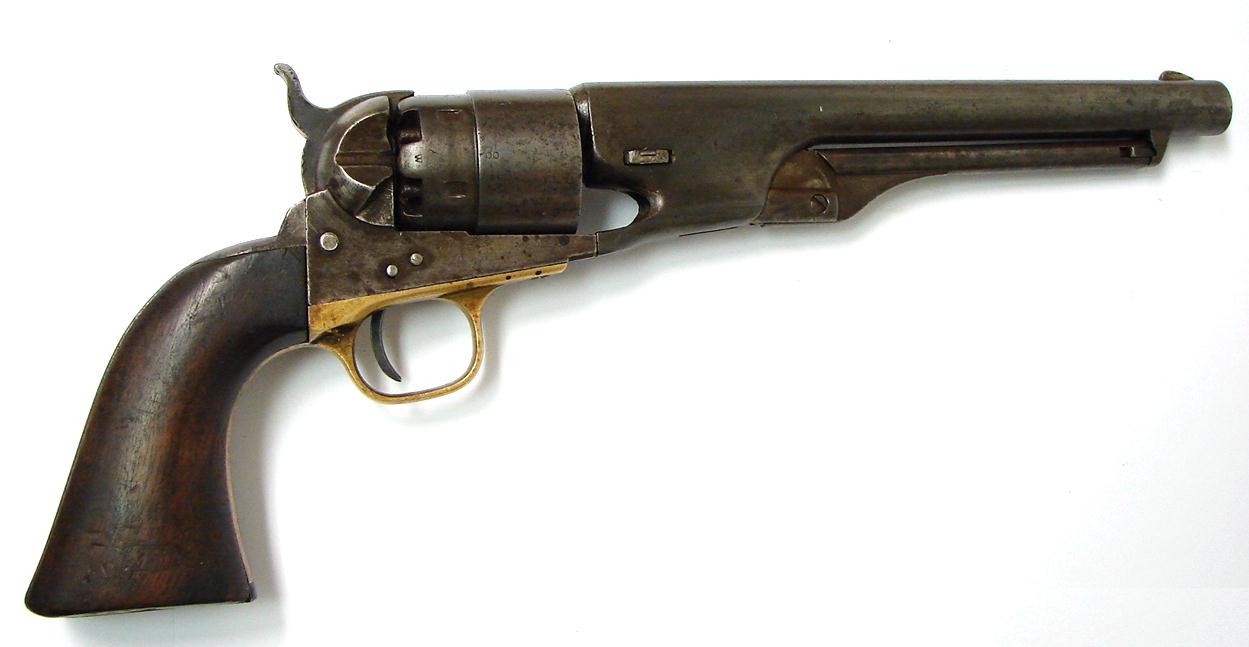 Colt 1860 Army .44 caliber revolver. All matching numbers. Grips are ...