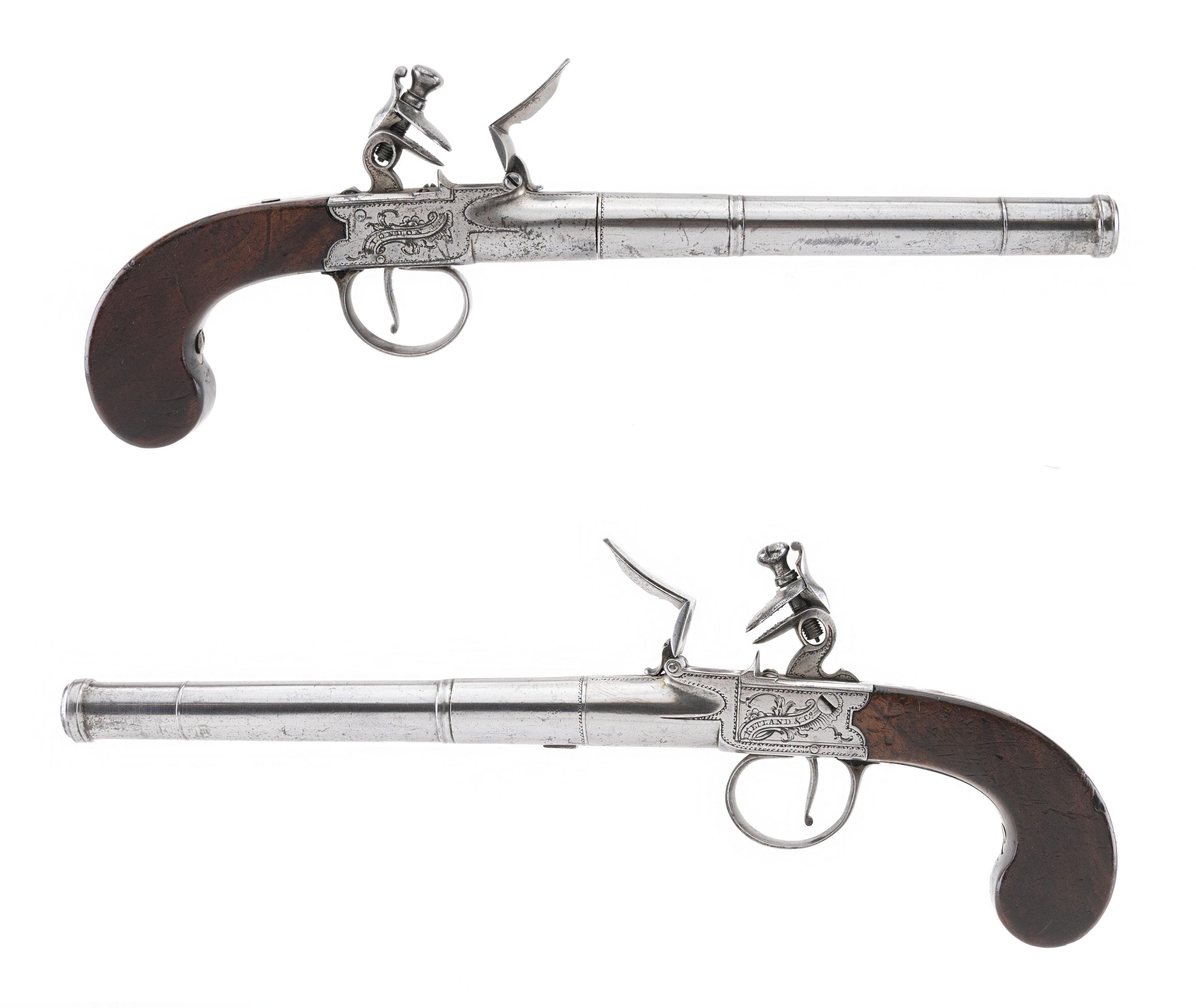 Pair of Queen Anne Turnoff Barrel Pistols .52 Cal (AH6332)