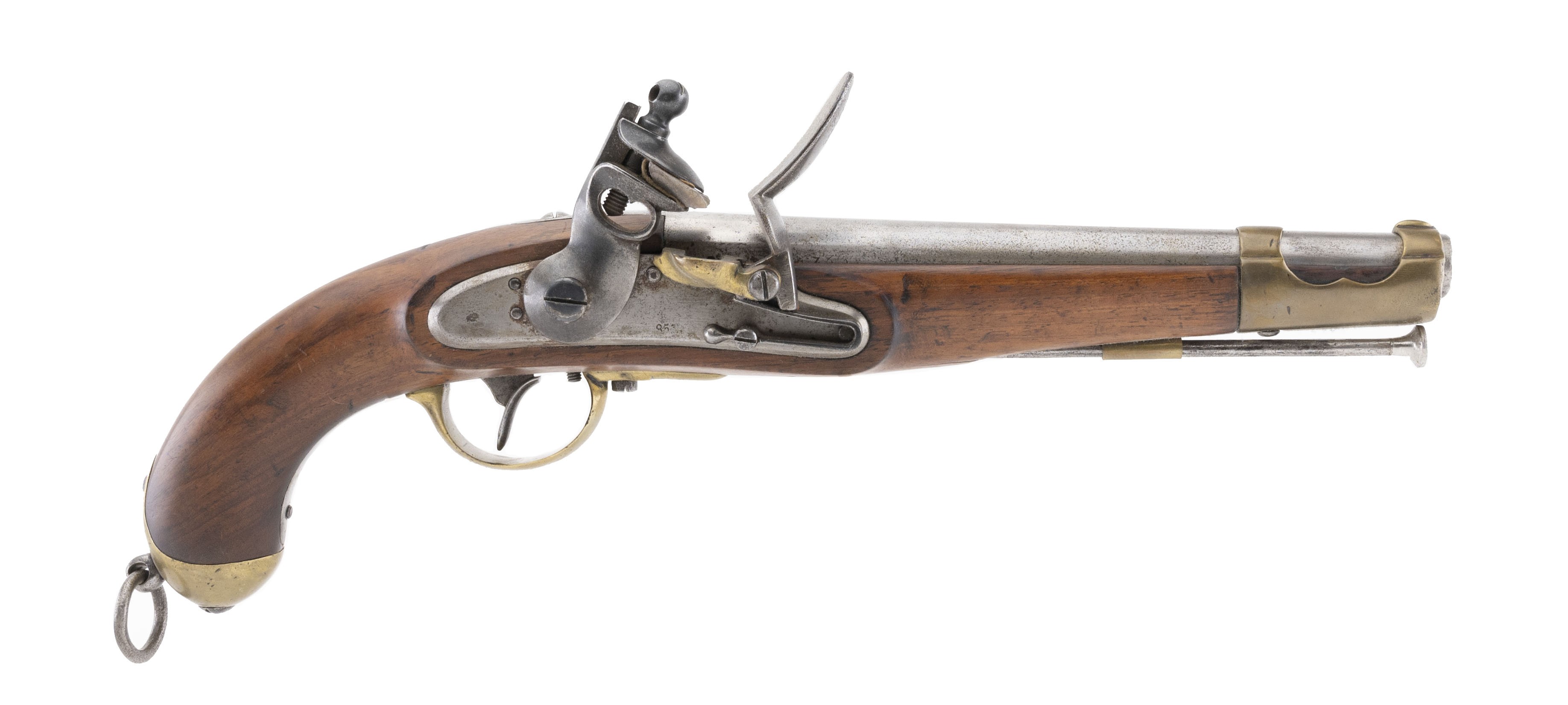 Austrian Model 1851 Tube Lock Pistol Altered to Flintlock (AH6480)