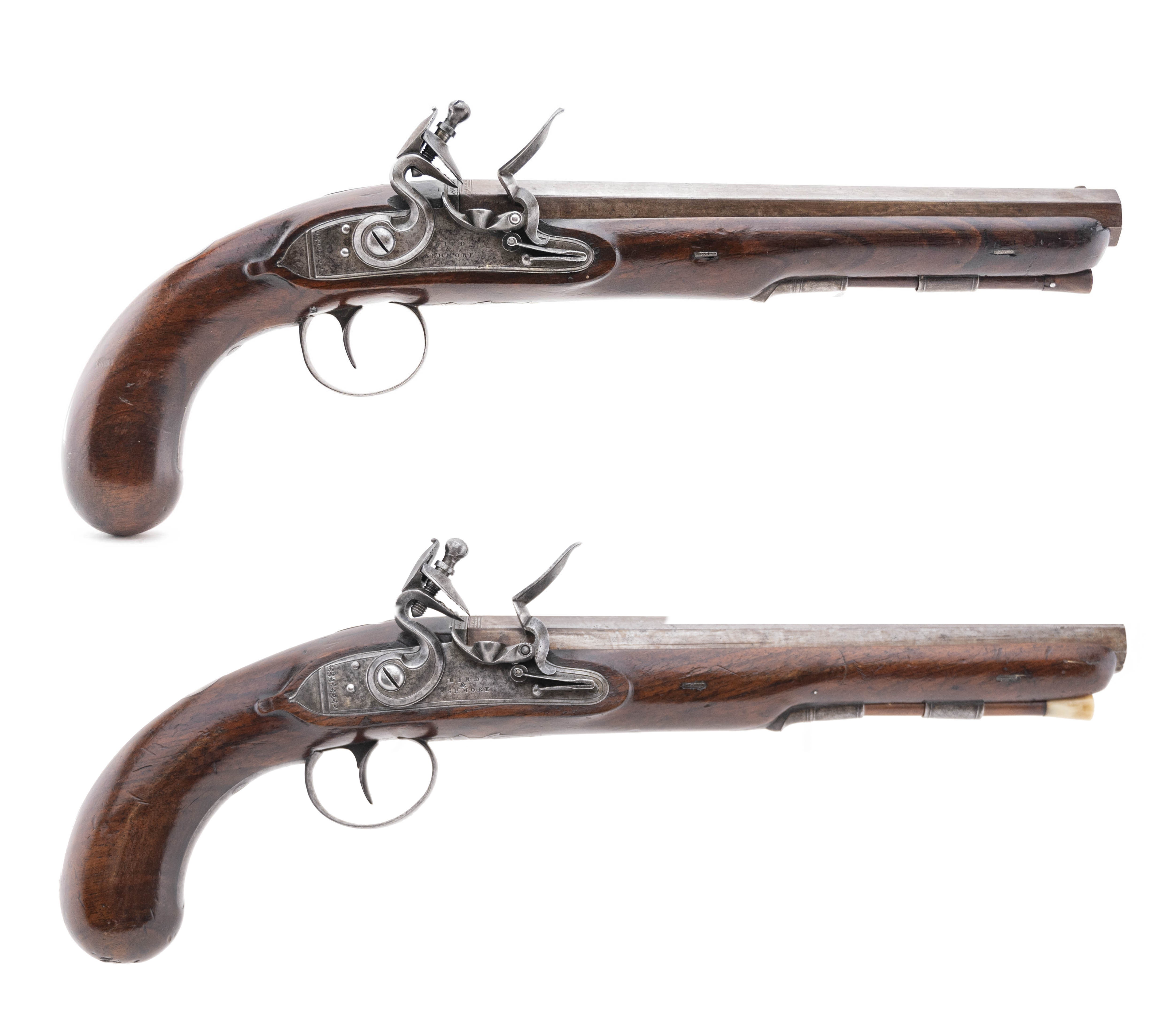 Pair of Bird & Ashmore Flintlock Dueling Pistols (AH6351)