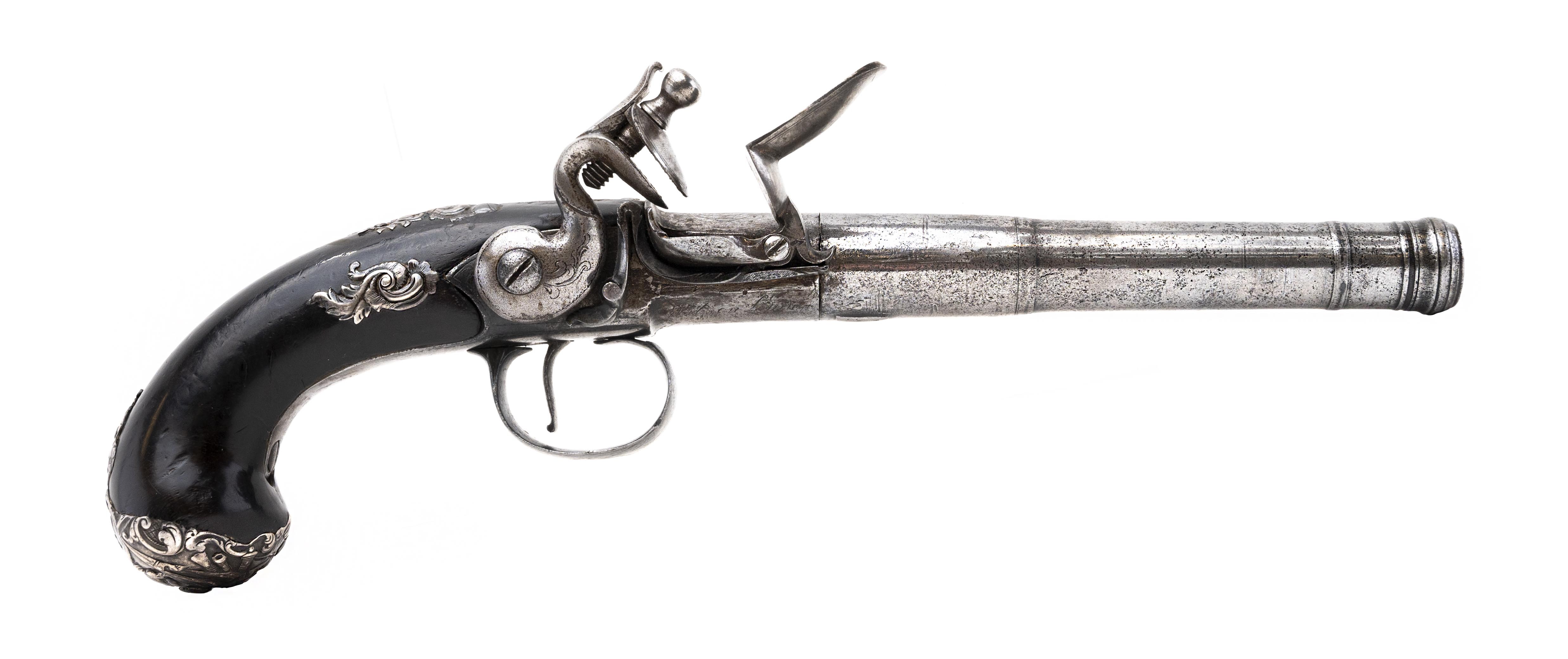 Beautiful English Flintlock Queen Anne Pistol by Wilson of London Ex. George Nuemann Collection (AH6091)