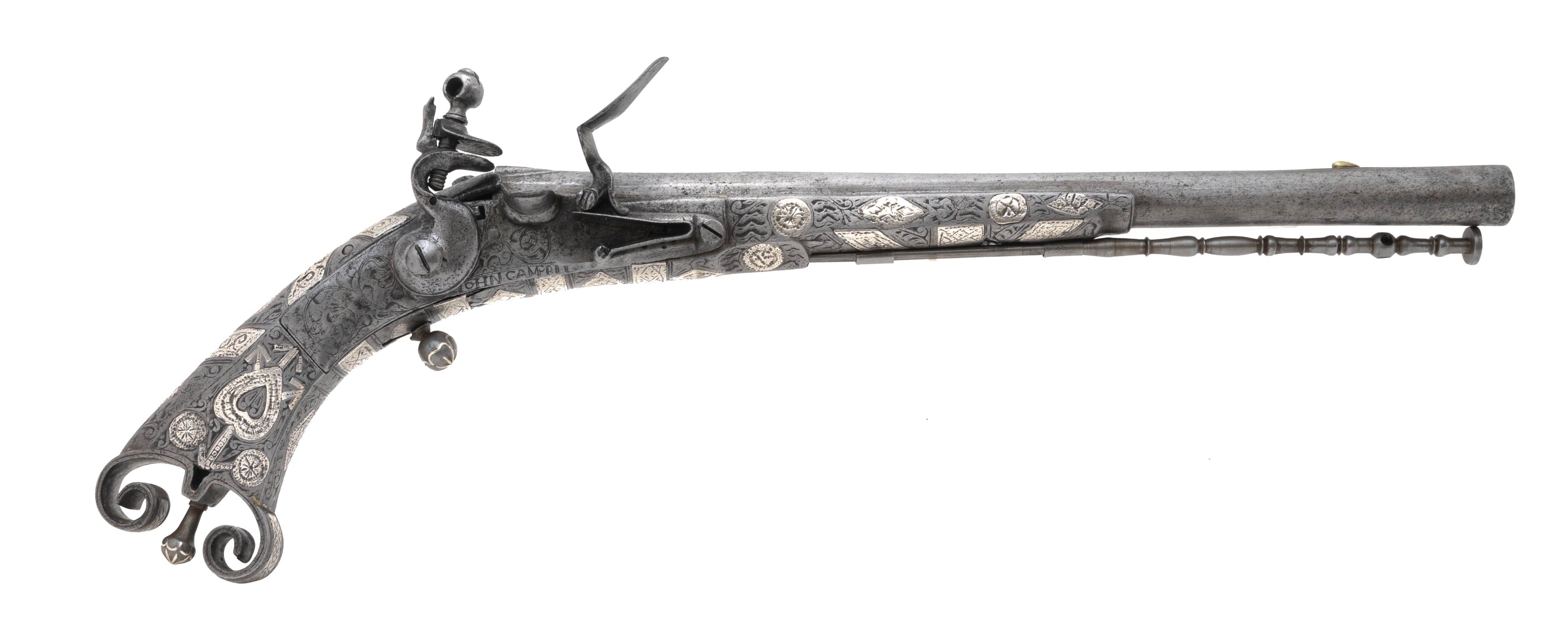 Beautiful Early Large Scottish Pistol by John Campbell of Doune (AH6514)