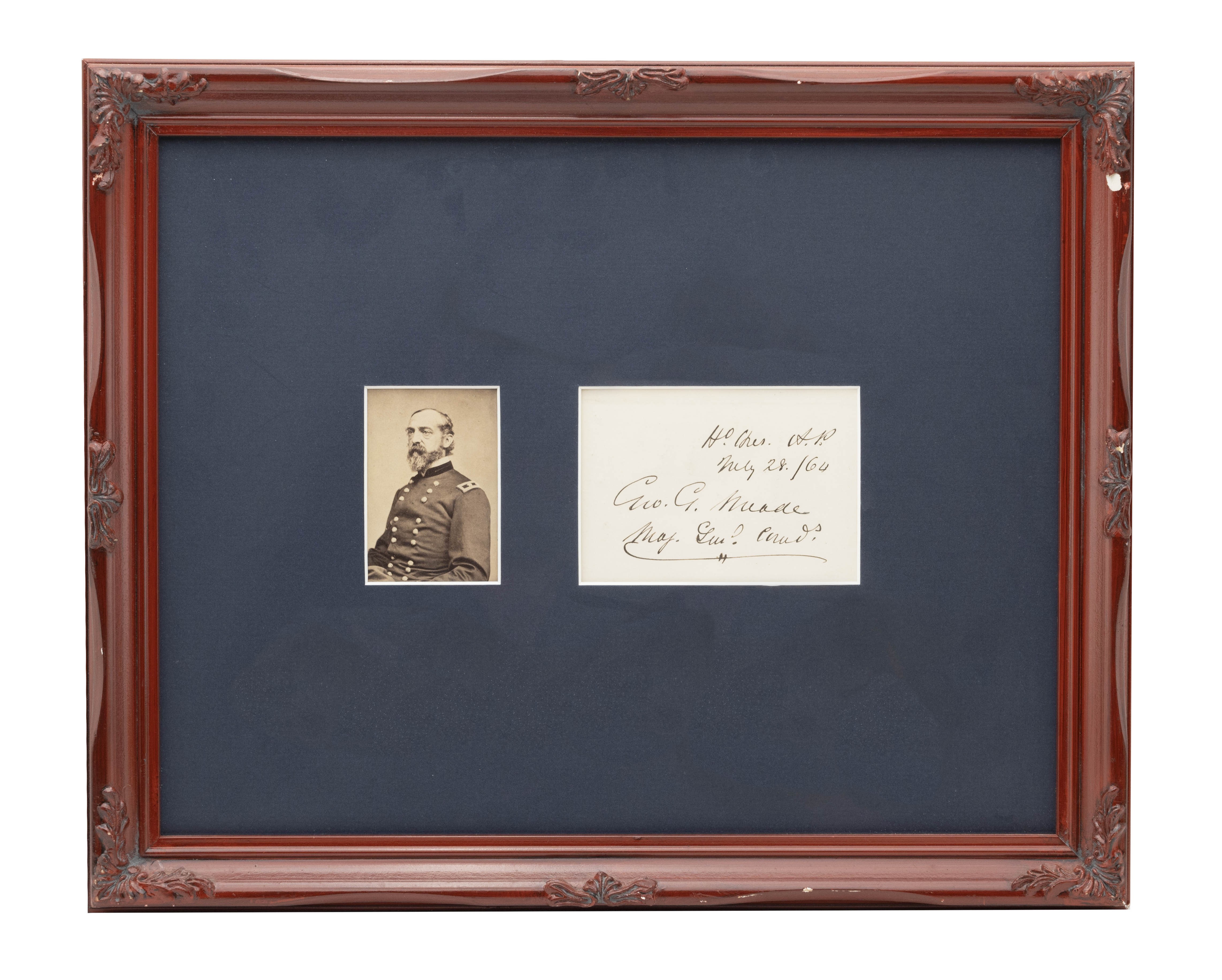 Framed Union General George G. Meade with Signature (MIS1328)