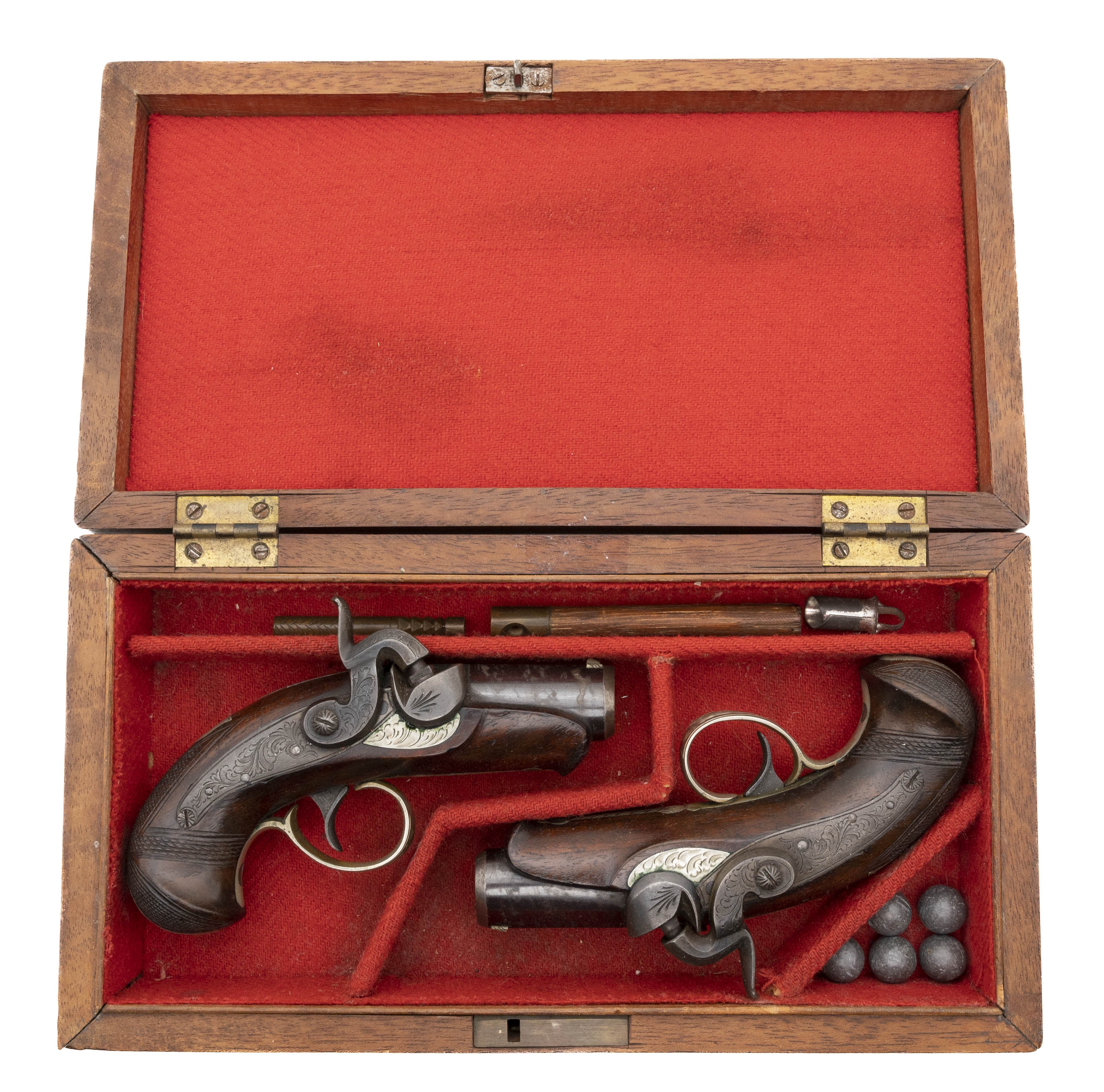 Beautiful Cased Set of Evans Peanut Size Derringers .50 Cal (AH4529)