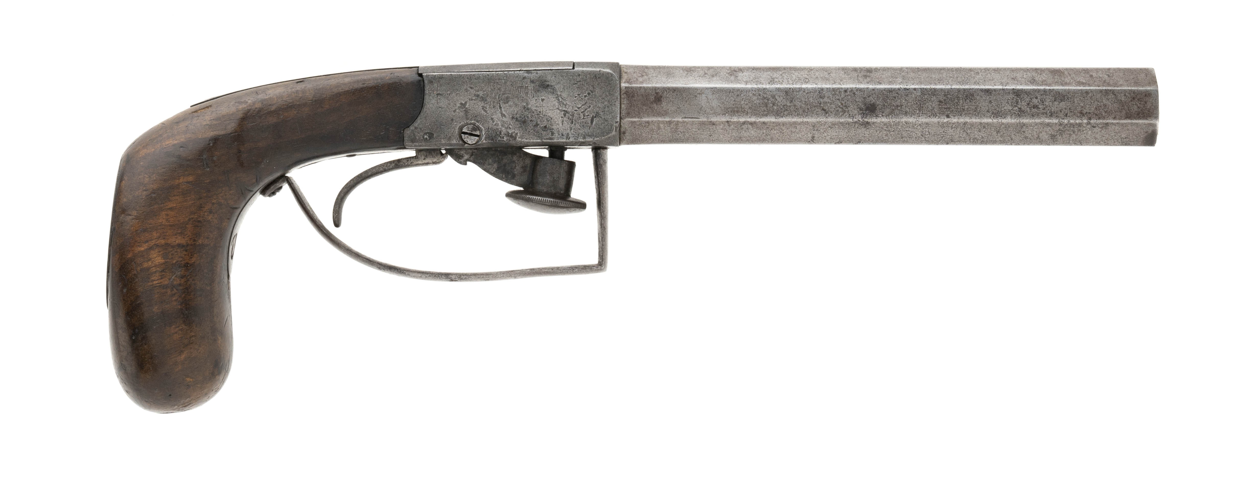 Rare British Underhammer Percussion Pistol .45 Cal (AH5861)