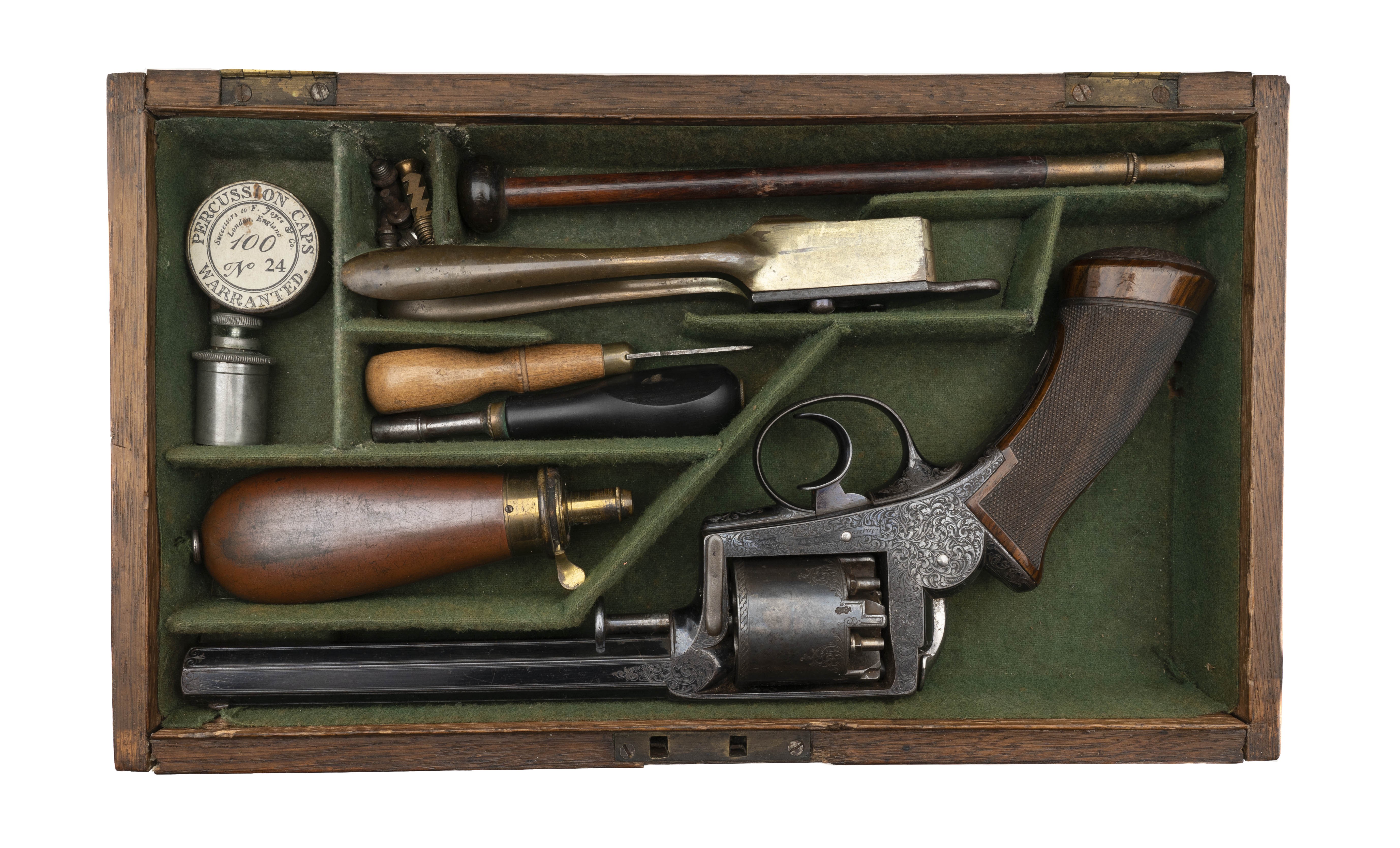 Factory Cased and Engraved Adams revolver (AH5870)