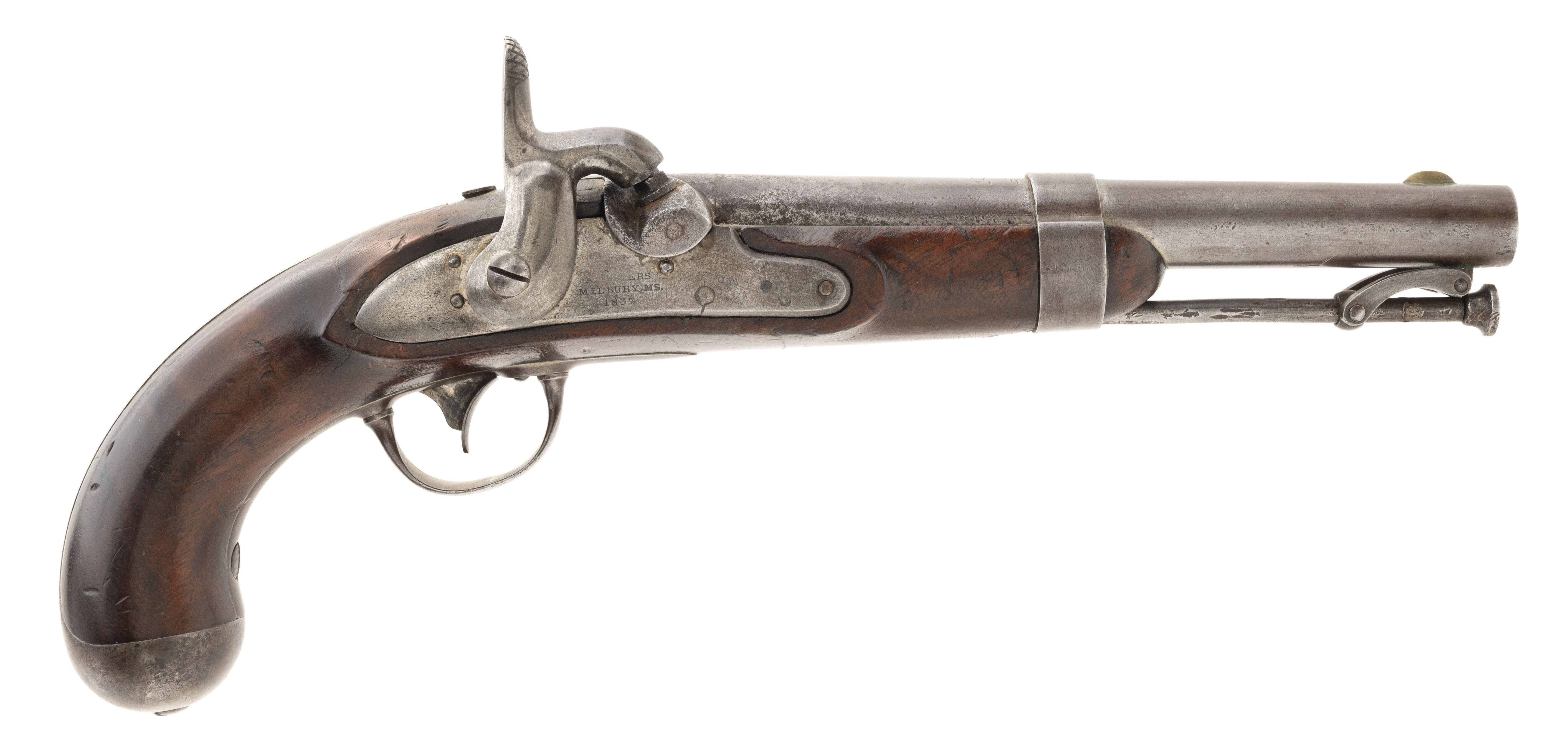 U.S. Model 1836 converted percussion pistol (AH6859)