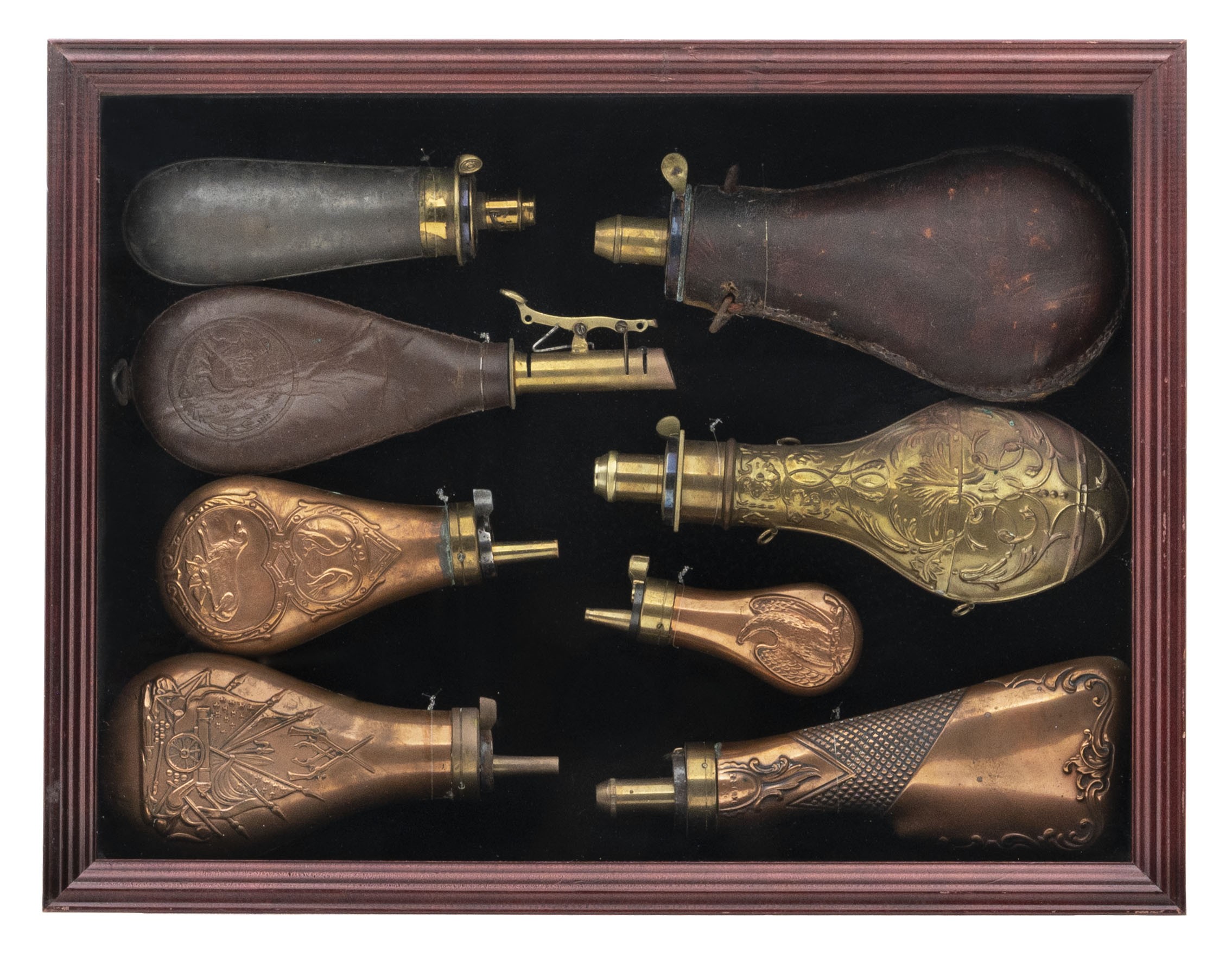 Cased Collection of 8 Antique Flasks (MIS1414)