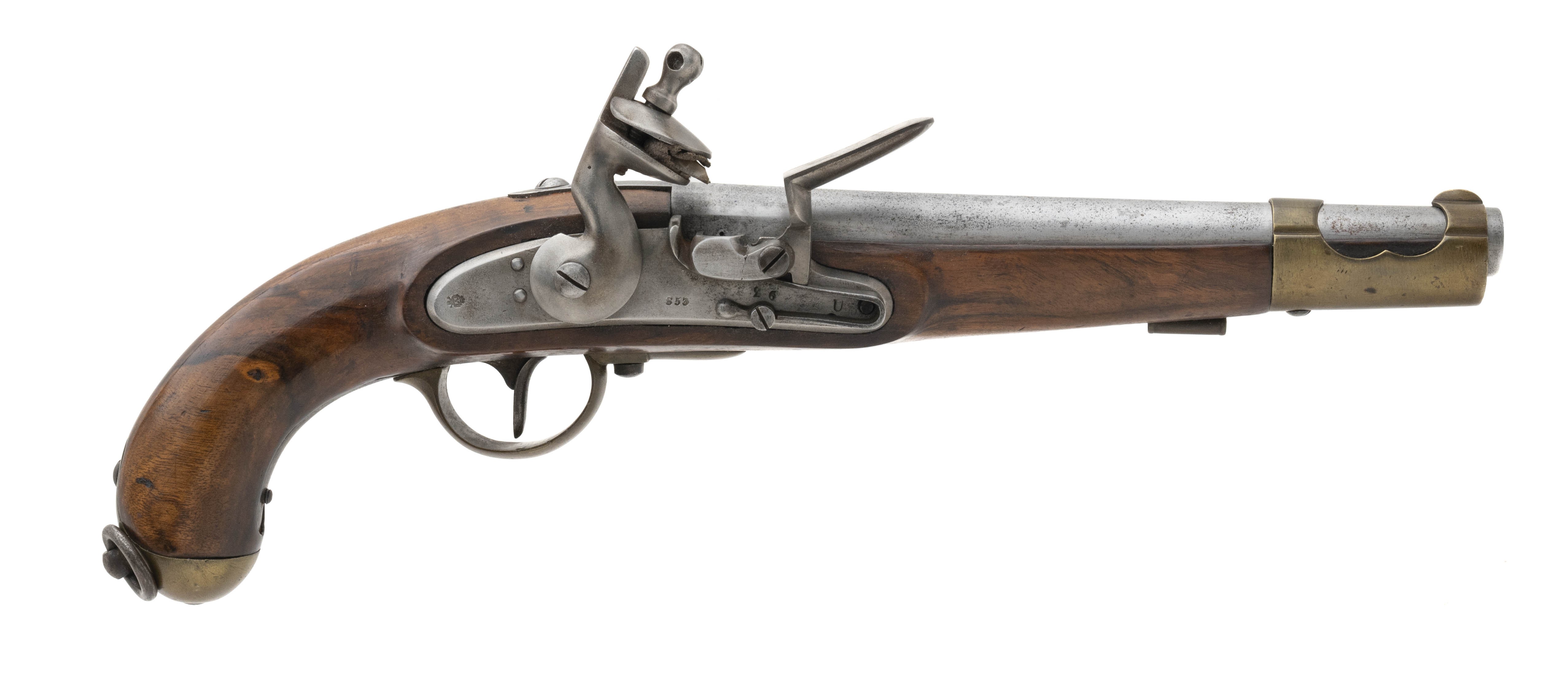 Austrian Model 1851 Tube Lock Pistol Altered to Flintlock (AH6451)