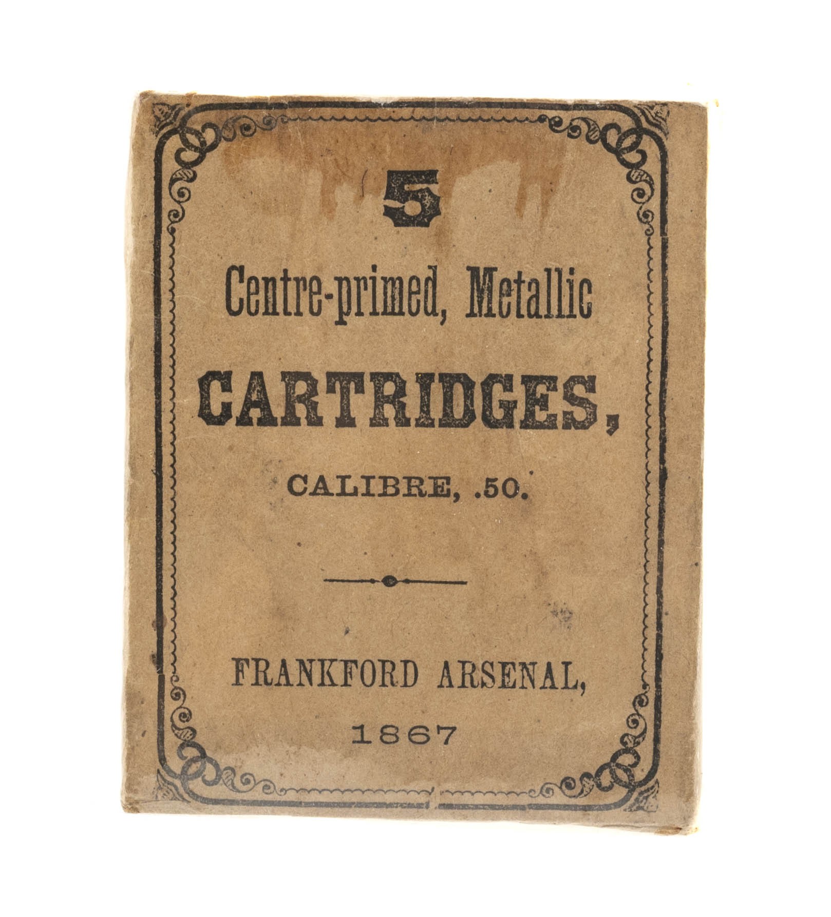 5 Centre-Primed .50 caliber cartridges Frankford (AM201)