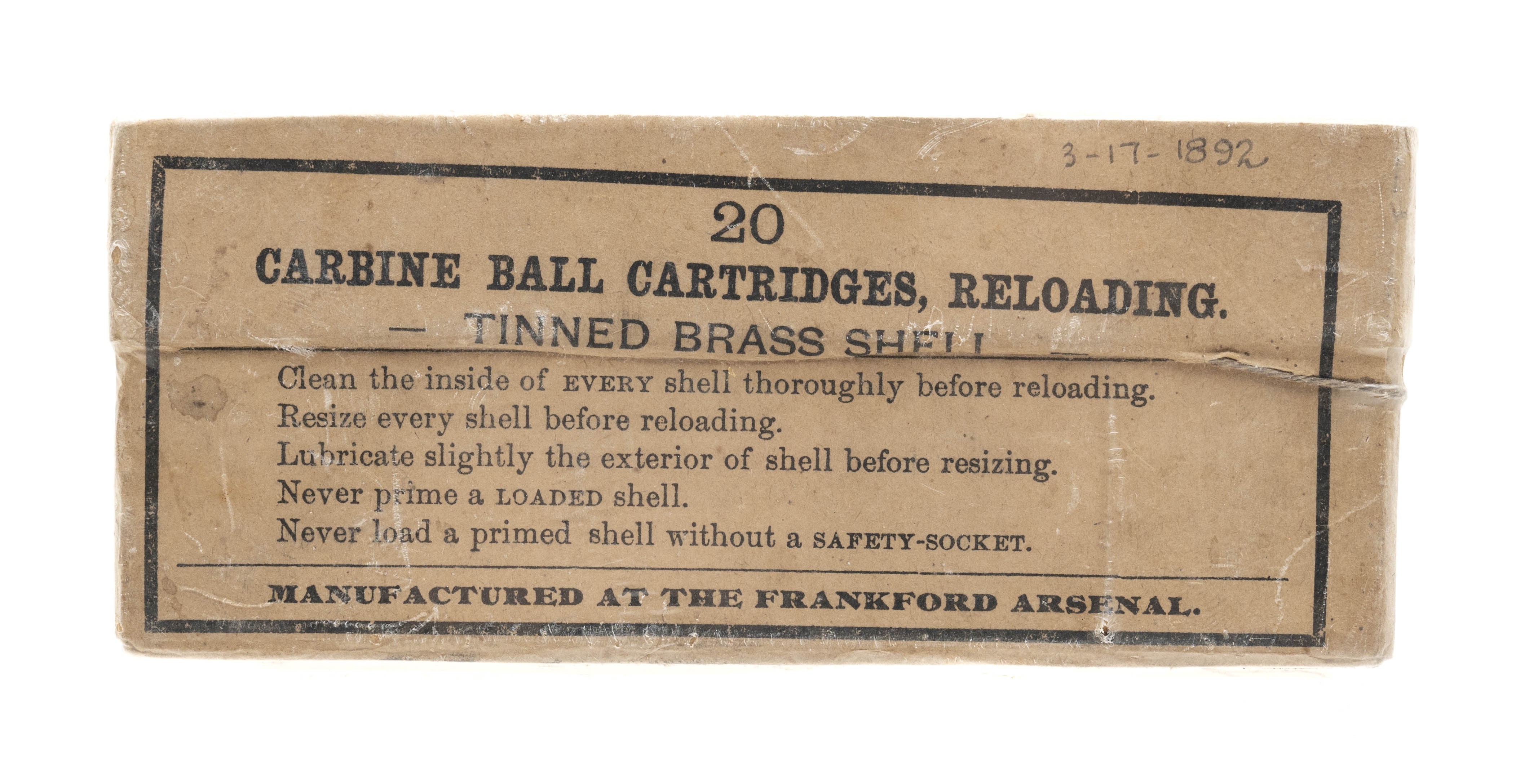 Carbine Ball “45-70 Cartridge, Reloading