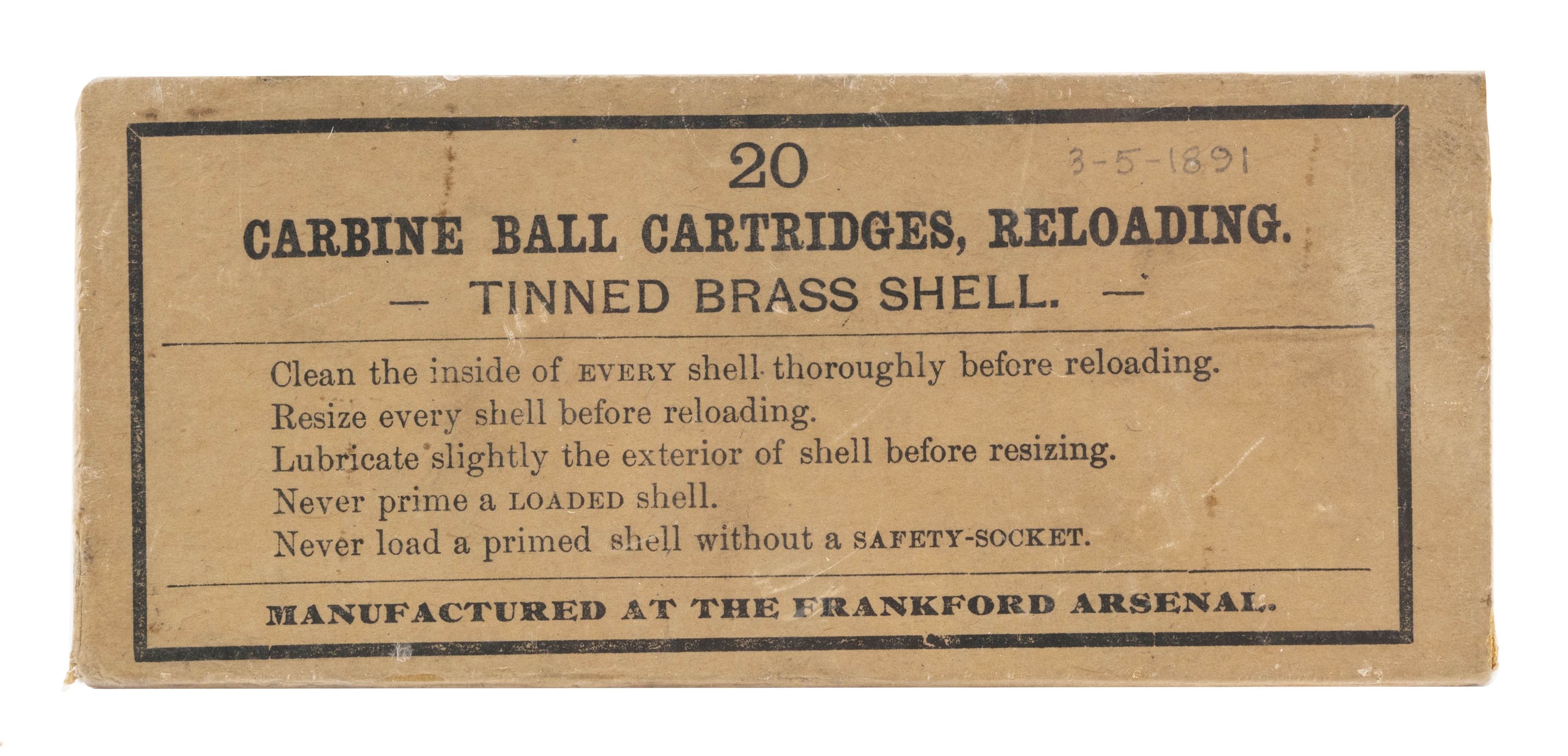 45-70 Carbine Ball Frankford Arsenal Vintage Ammo