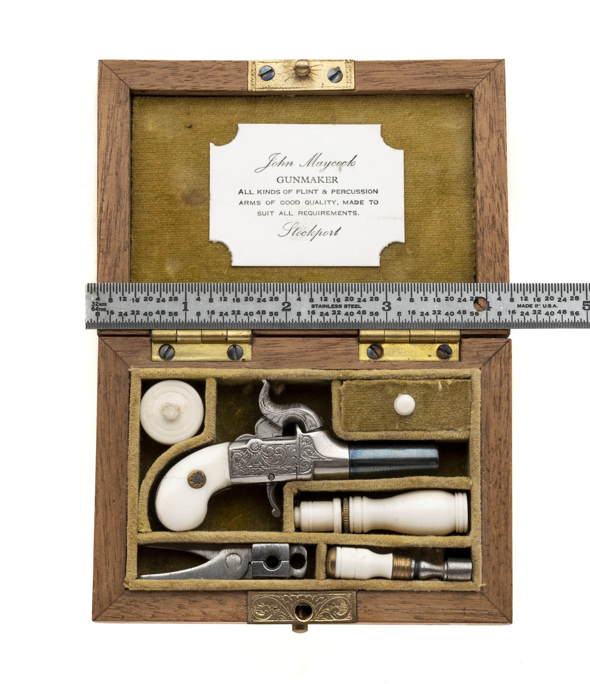 John Maycock Miniature Percussion Box Lock Pistol (CUR299)