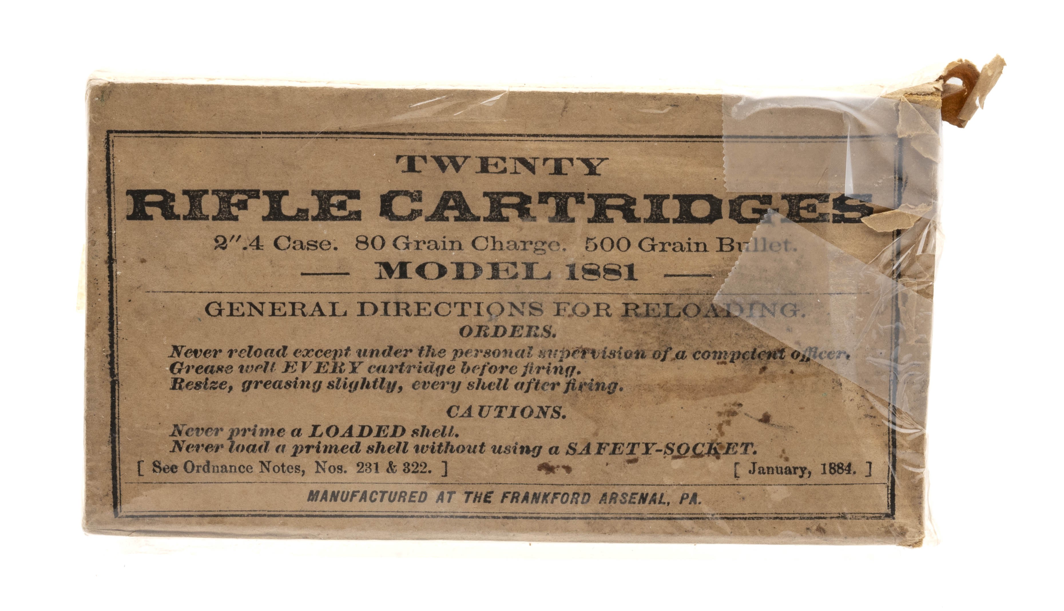 45-80 1881 Frankford Arsenal 80 Grain 500 Grain Bullet
