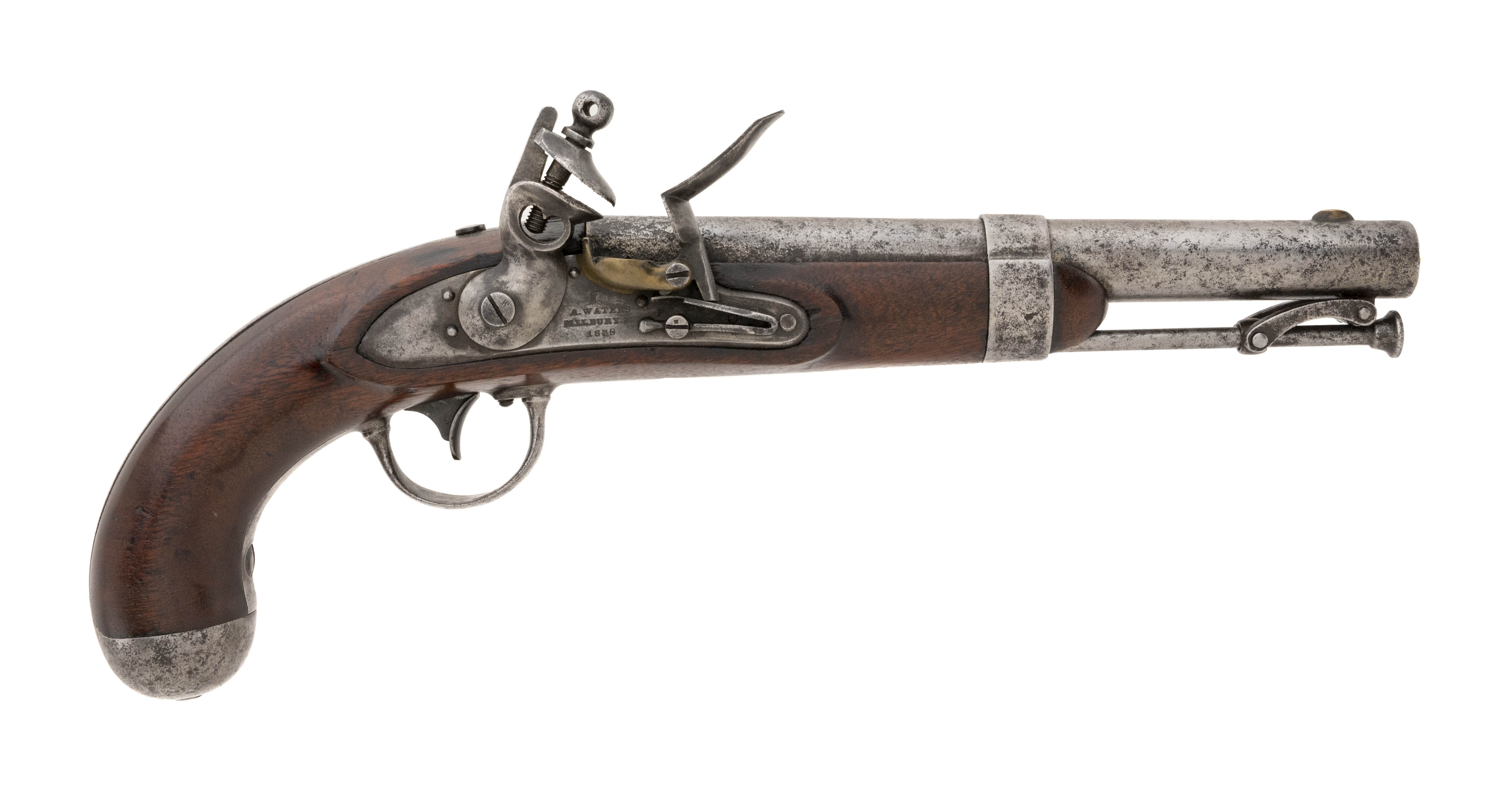 U.S. Model 1836 flintlock pistol by Waters .54 caliber (AH8308)