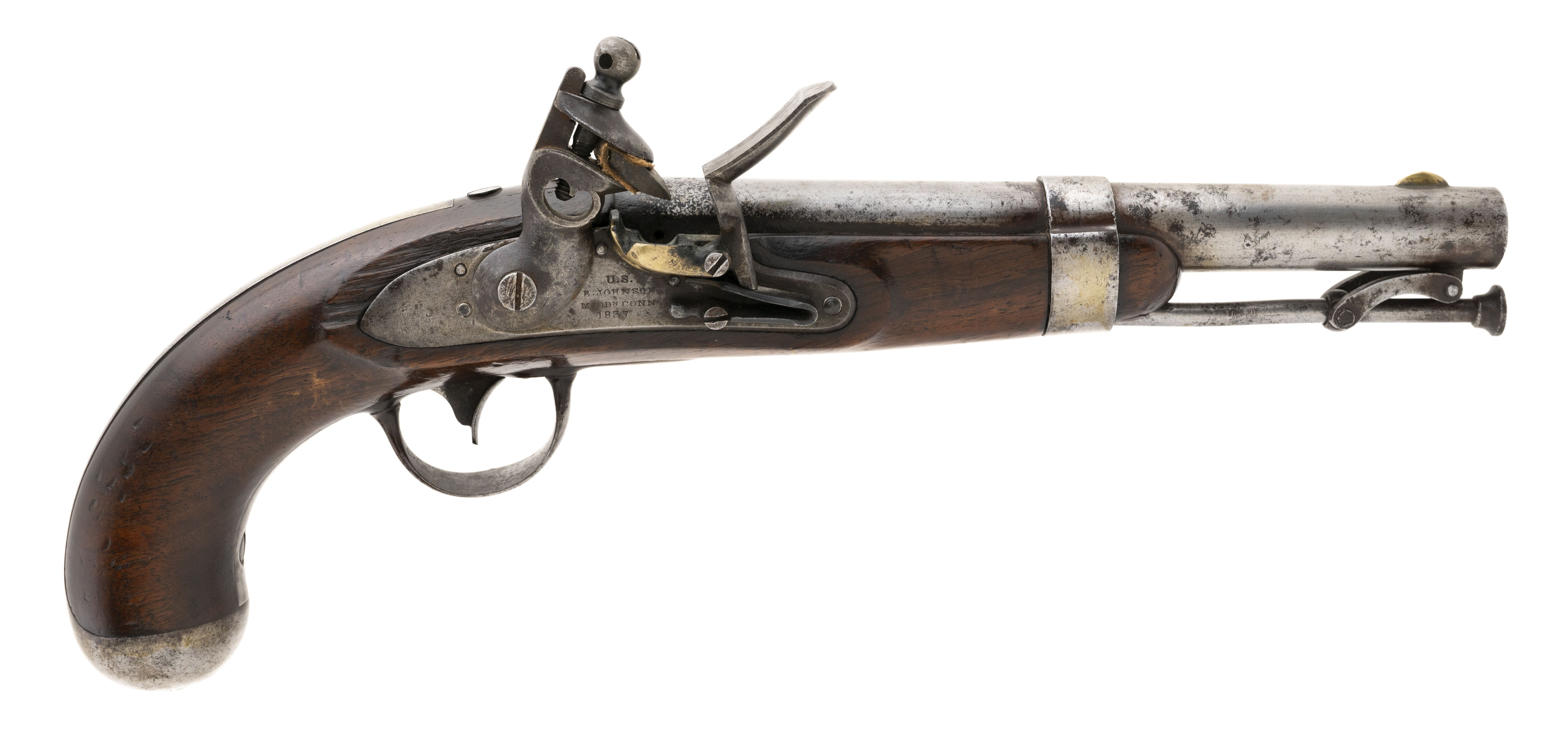 U.S. Model 1836 flintlock pistol by R. Johnson .54 caliber (AH8311)