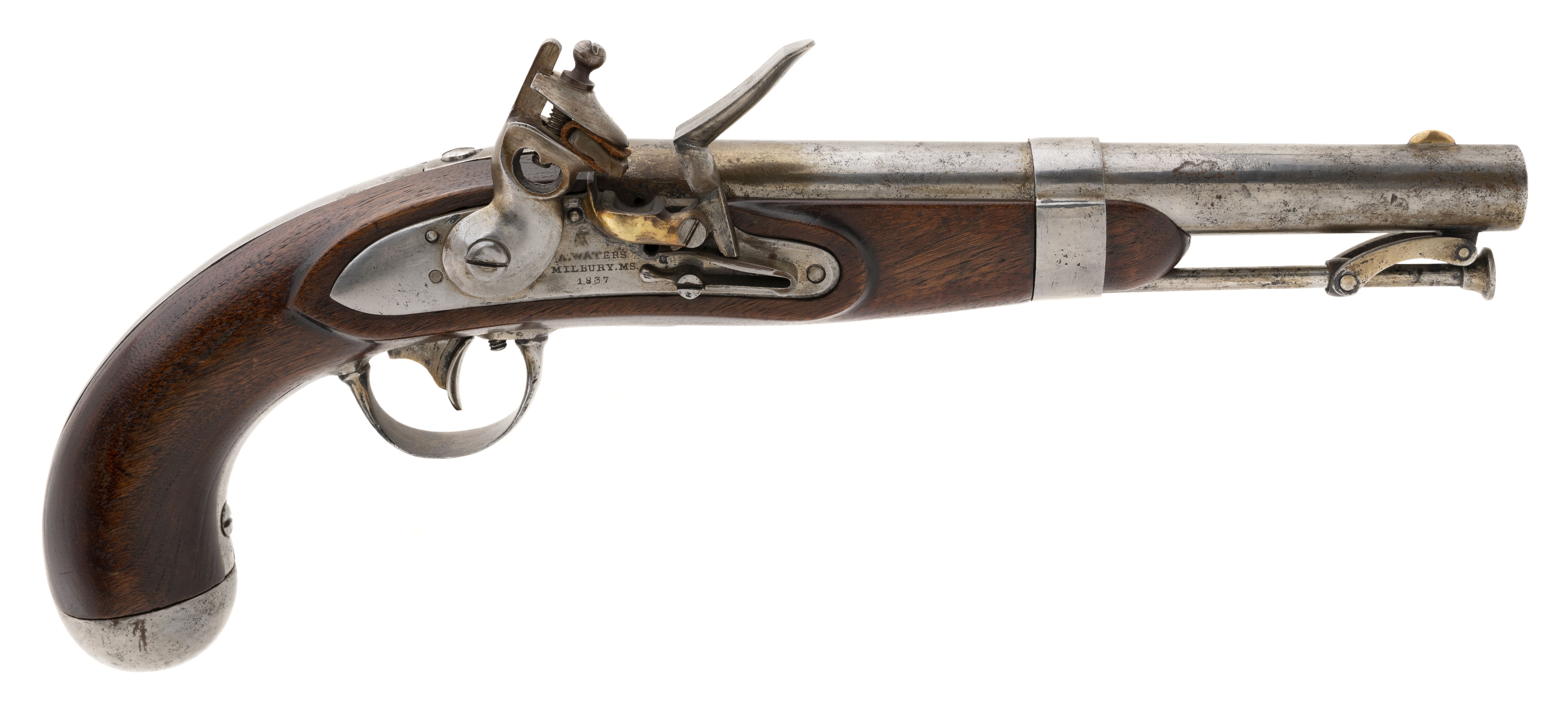 U.S. Model 1836 flintlock pistol by Waters .54 caliber (AH8310)