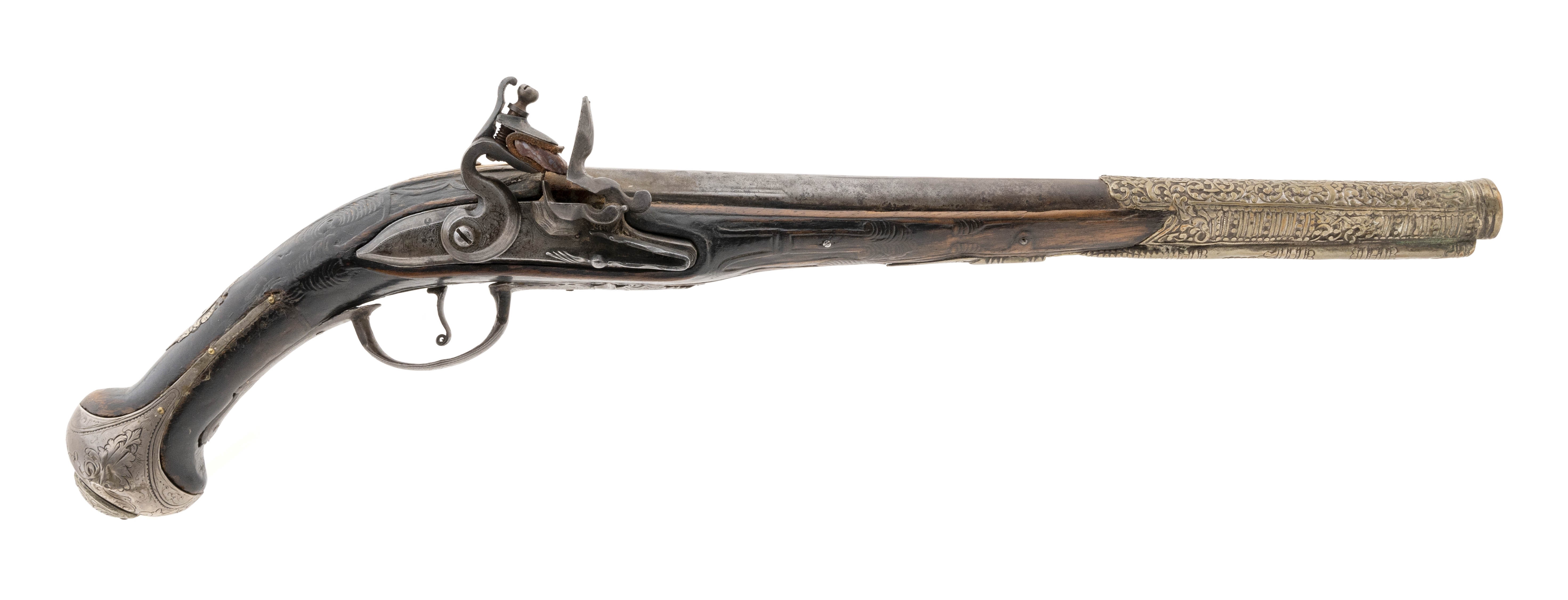 Very good Middle Eastern or Ottoman Flintlock Horse Pistol .68 Caliber (AH8152)