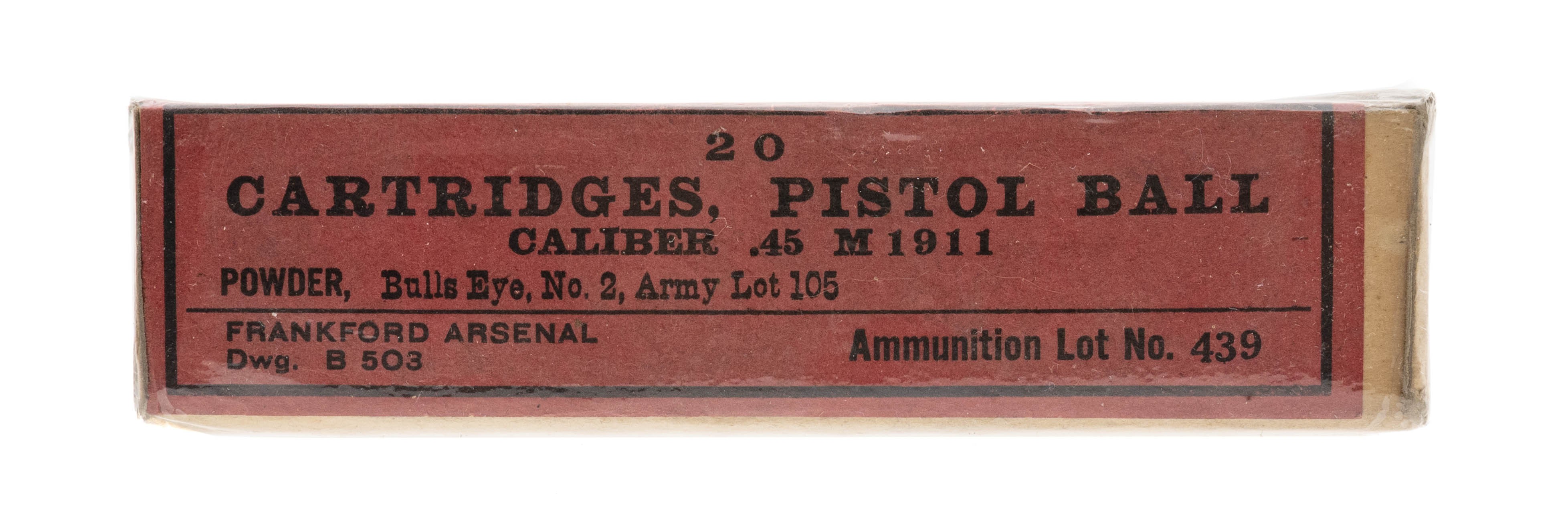 .45Cal.Pistol Ball M1911cartridges