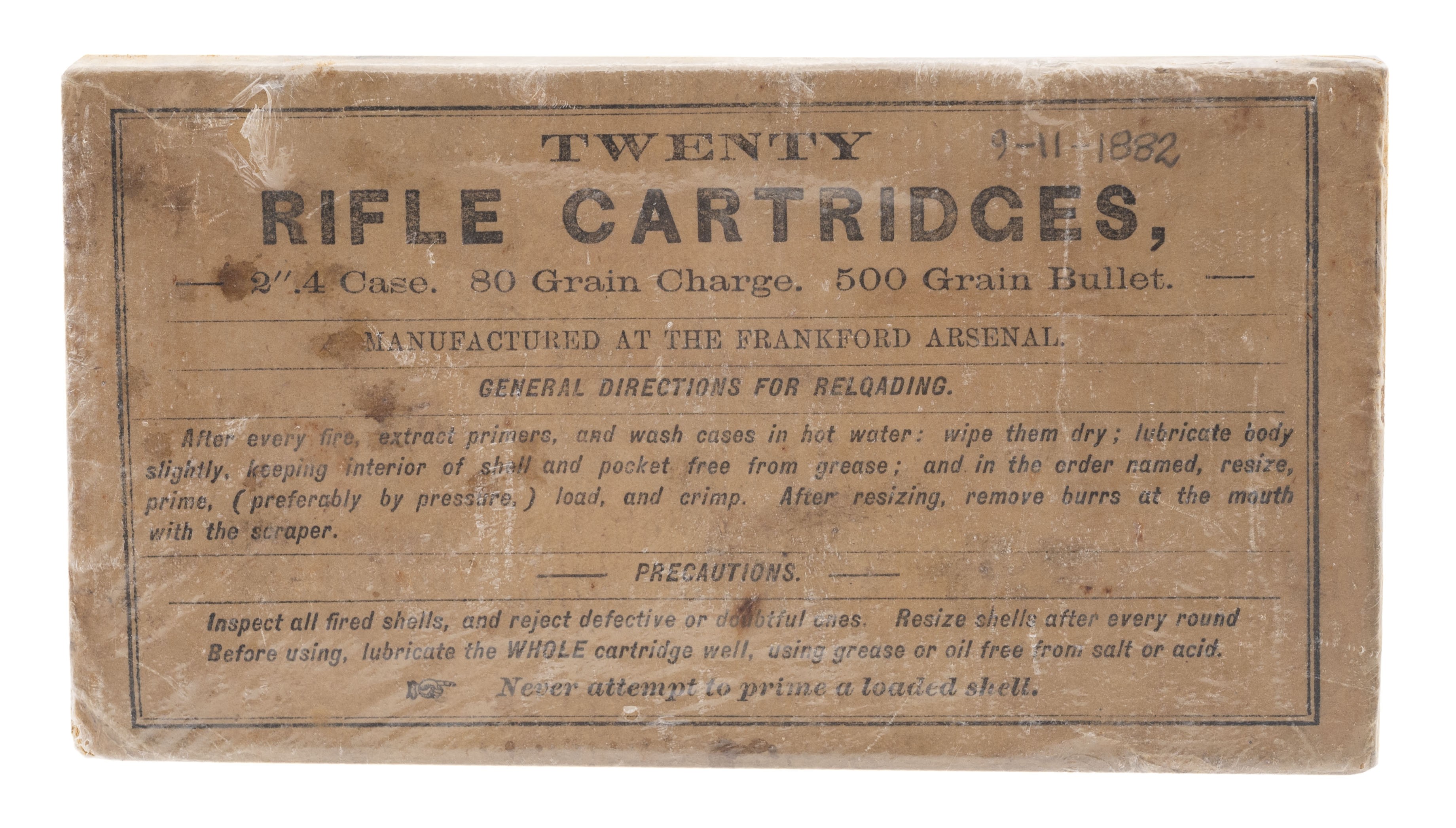 45-80-500 Rifle Cartridges from Frankford Arsenal
