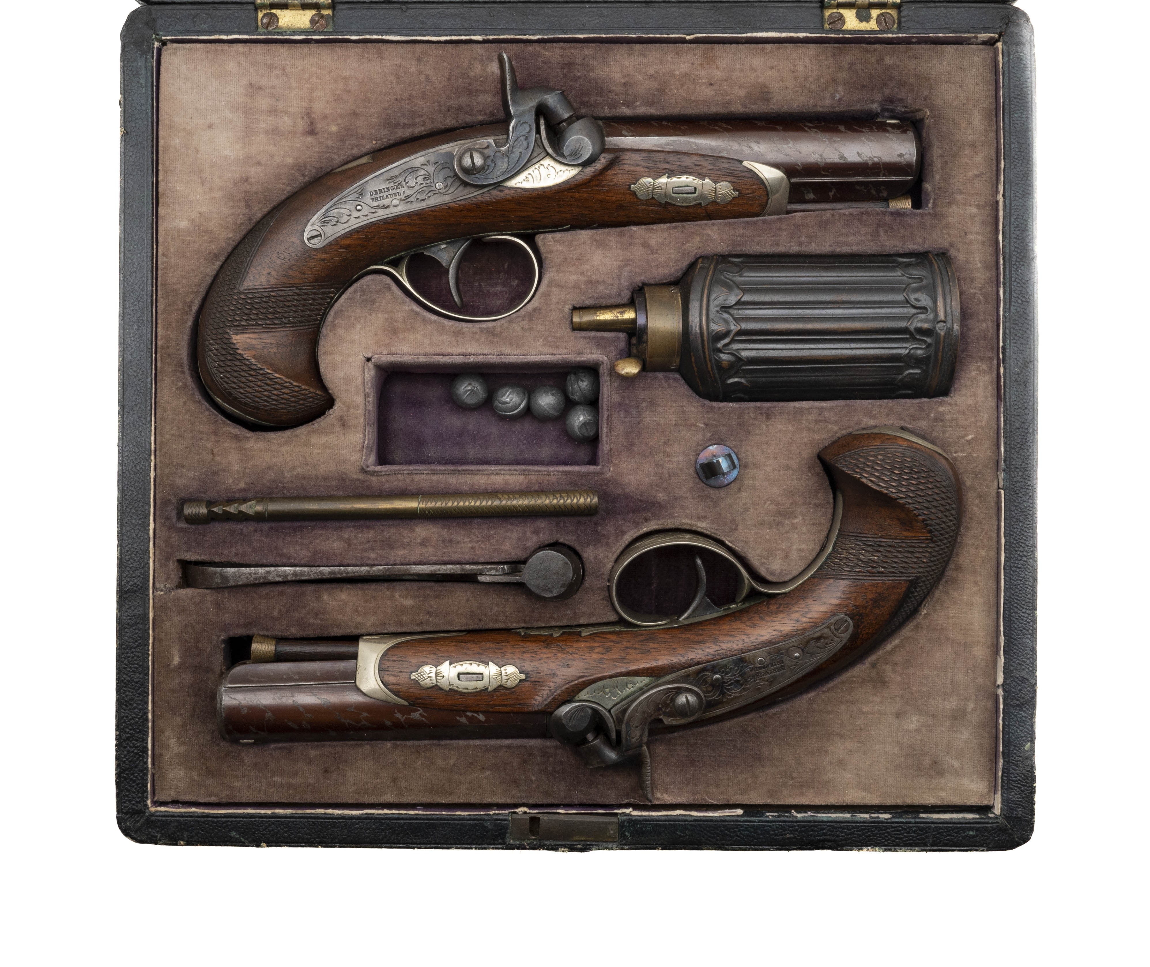 Beautiful Factory Cased Set of Slotter Derringers .48 Cal (AH8368)