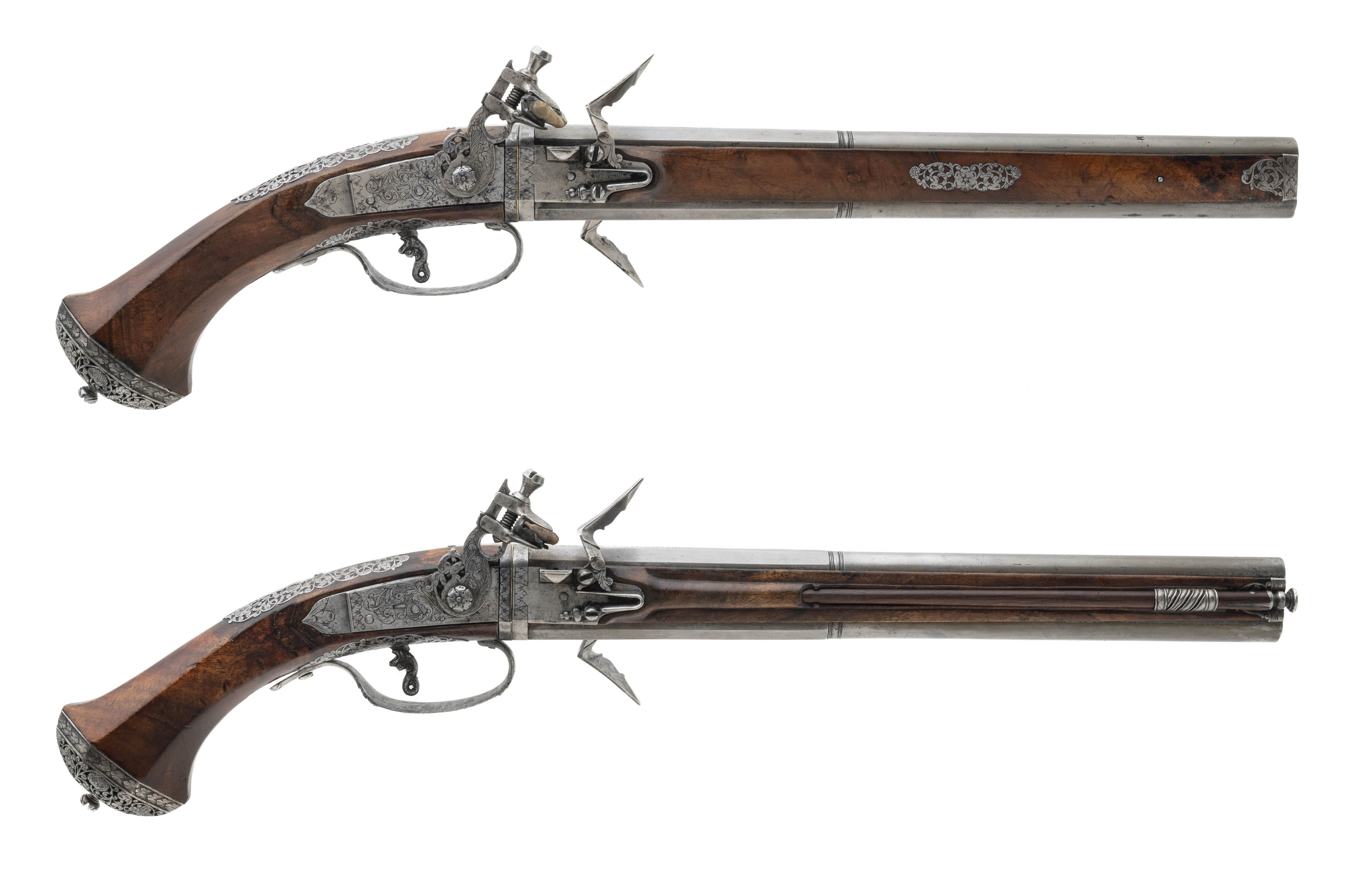 Extremely Early Pair of Brescian Flintlock Pistols by Francino (AH8186)