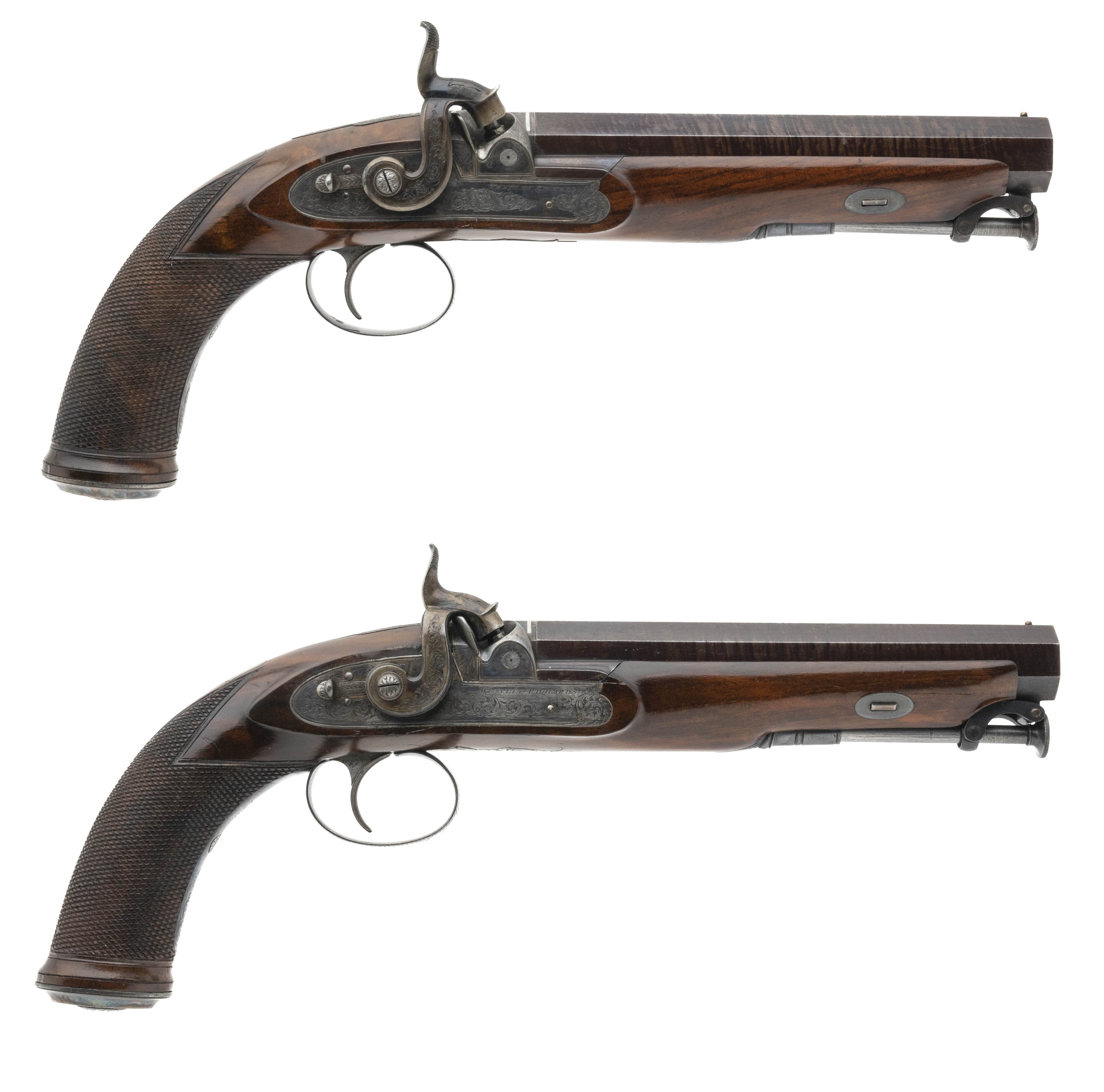 Beautiful Pair of Westley Richards Officers Pistol 65 Cal (AH8189)