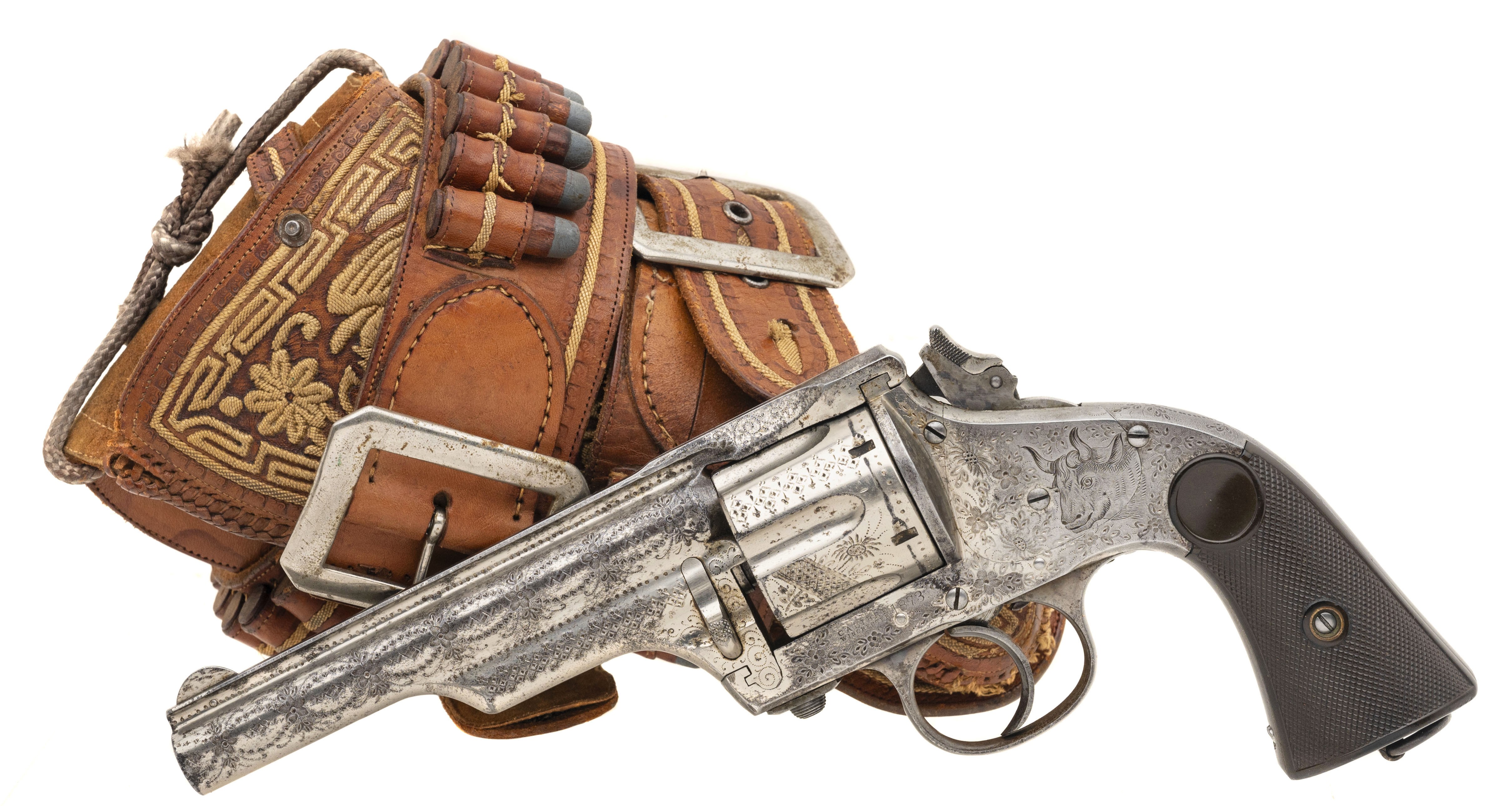 Factory Engraved Merwin & Hulbert With Mexican Piteado Holster Rig (AH8489) CONSIGNMENT