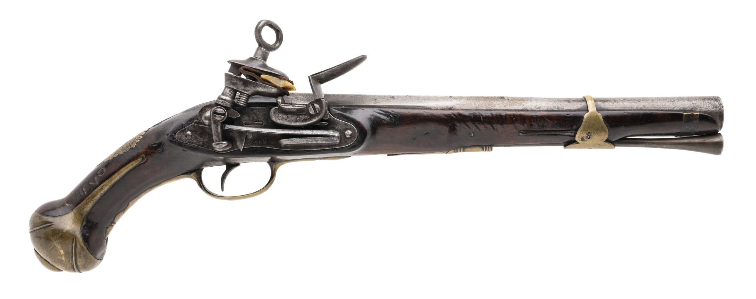 Rare Spanish Model 1789 Miquelet Pistol Marked Volunteer Cavalry (AH8806)